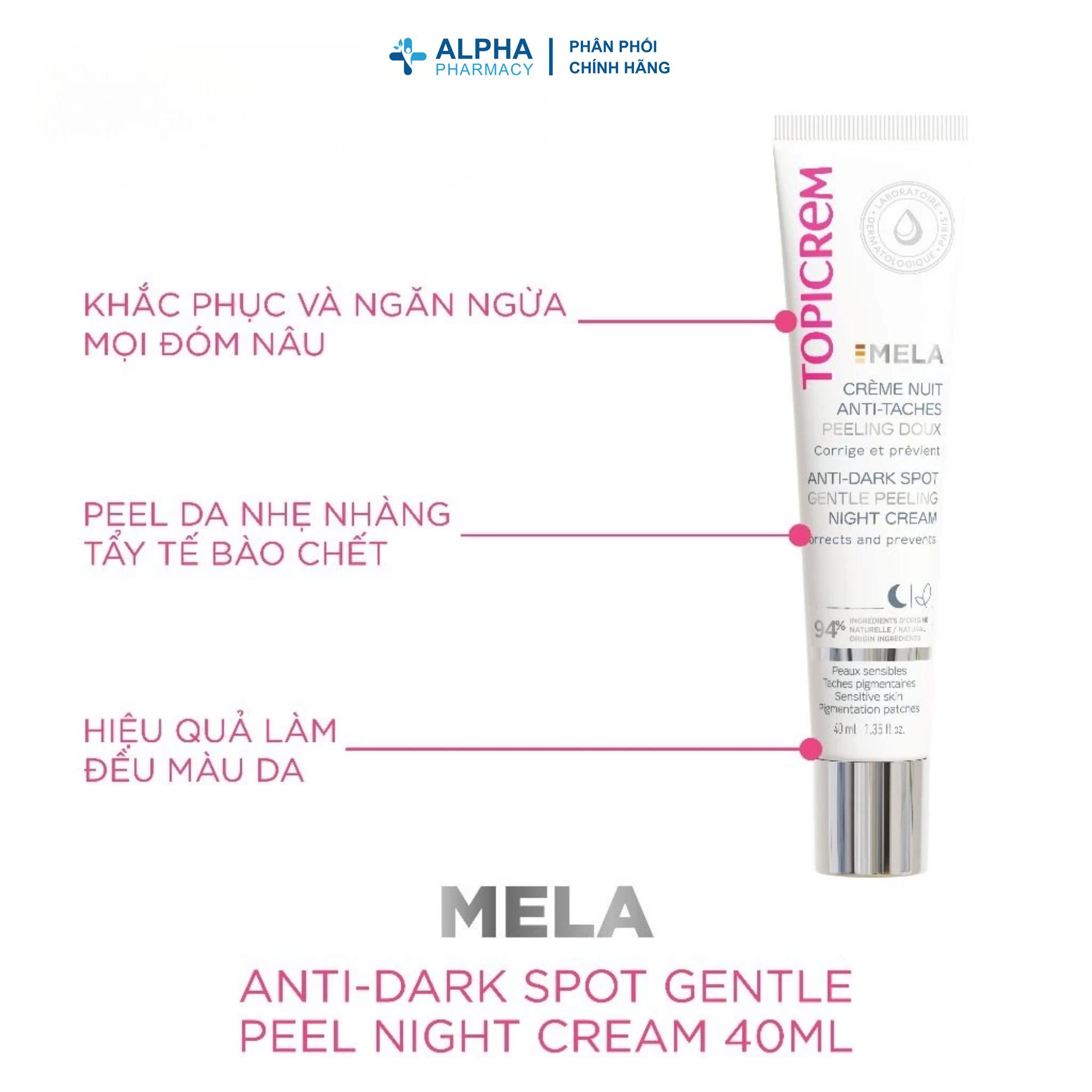 Kem Ban Đêm Topicrem MELA Gentle Peeling Night Cream Cho Da Tăng Sắc Tố - 40ml - Image 3