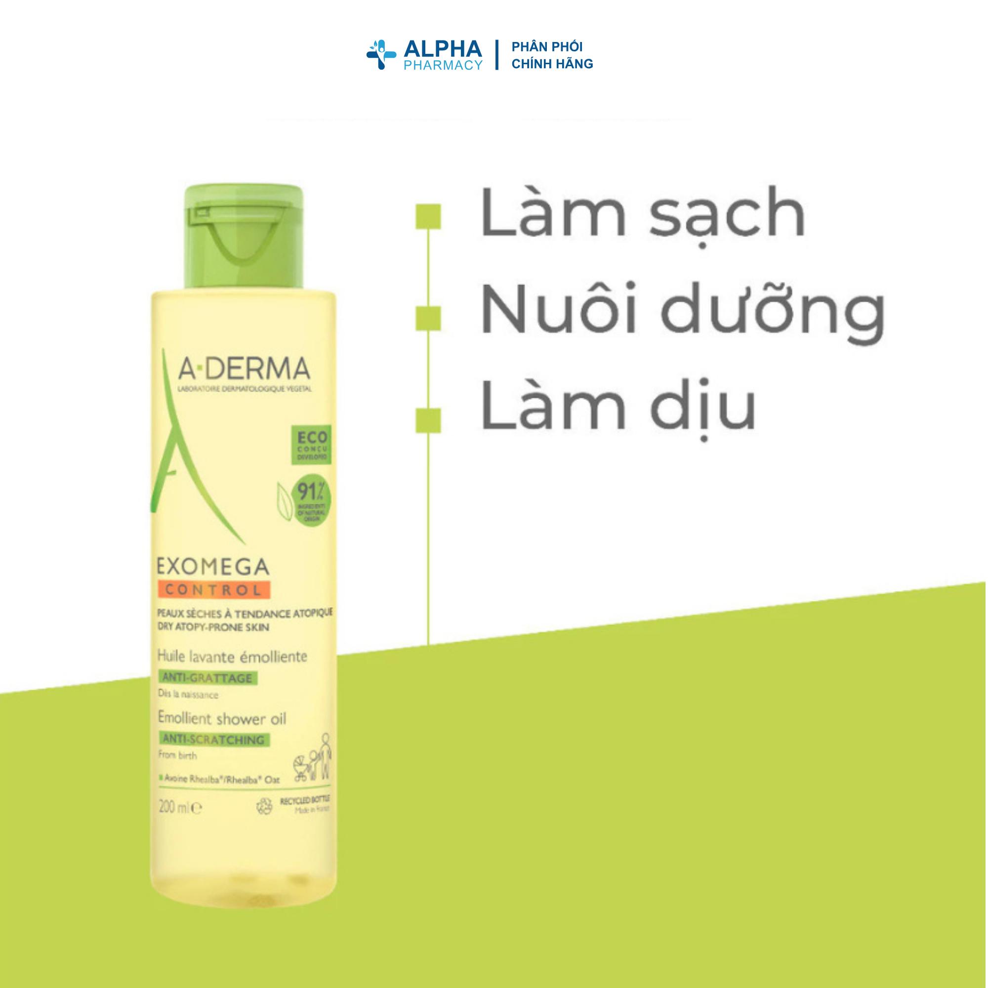 Dầu Tắm Cho Da Viêm Cơ Địa, Da Khô & Dị Ứng A-Derma Exomega Control - 200ml - Image 3