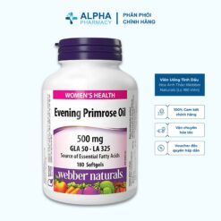 Viên Uống Tinh Dầu Hoa Anh Thảo Webber Naturals Evening Primrose Oil (EPO) – Lọ 180 Viên