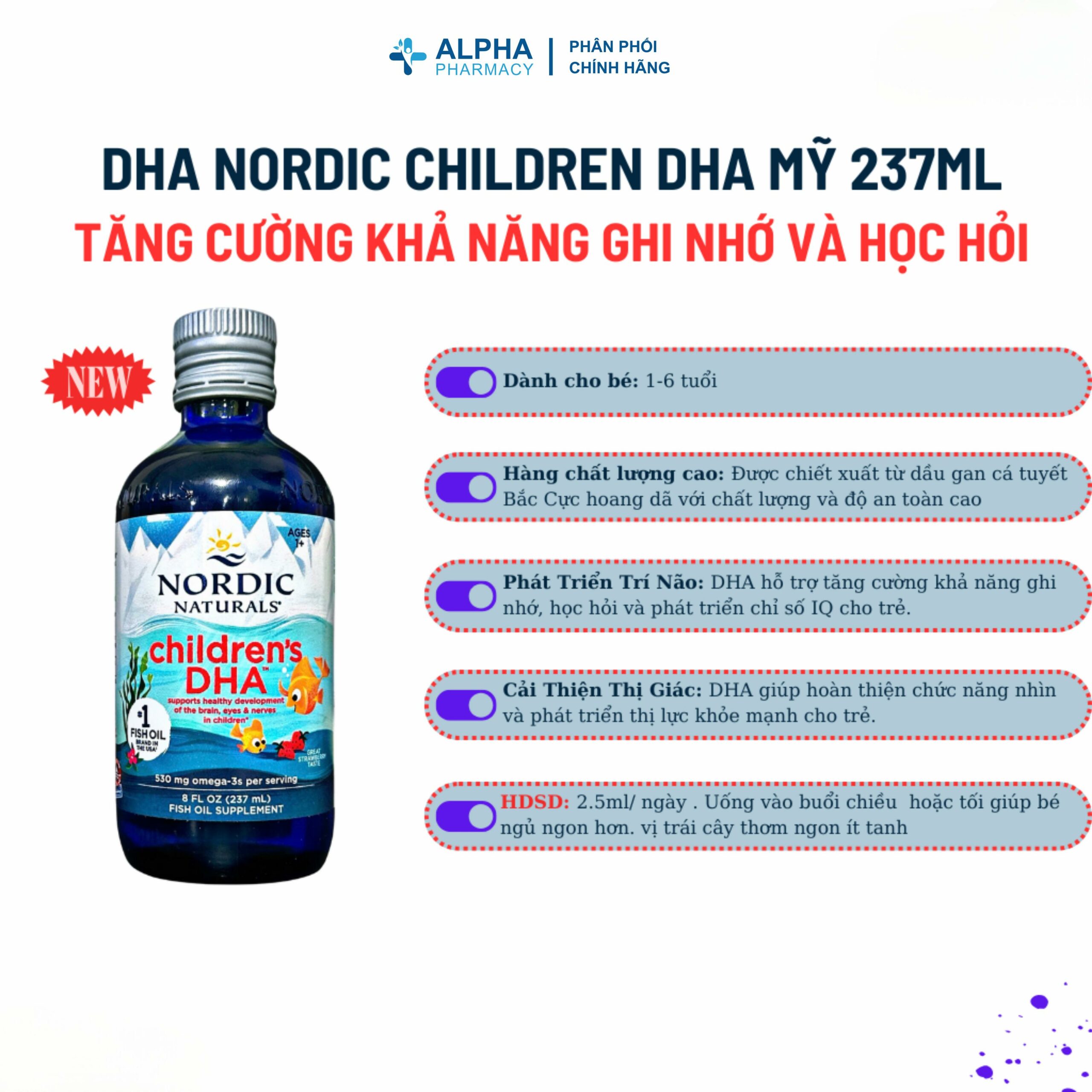Thực Phẩm Bảo Vệ Sức Khỏe Nordic Naturals DHA Children Bổ Sung DHA Cho Trẻ Nhỏ - 237ml - Image 2