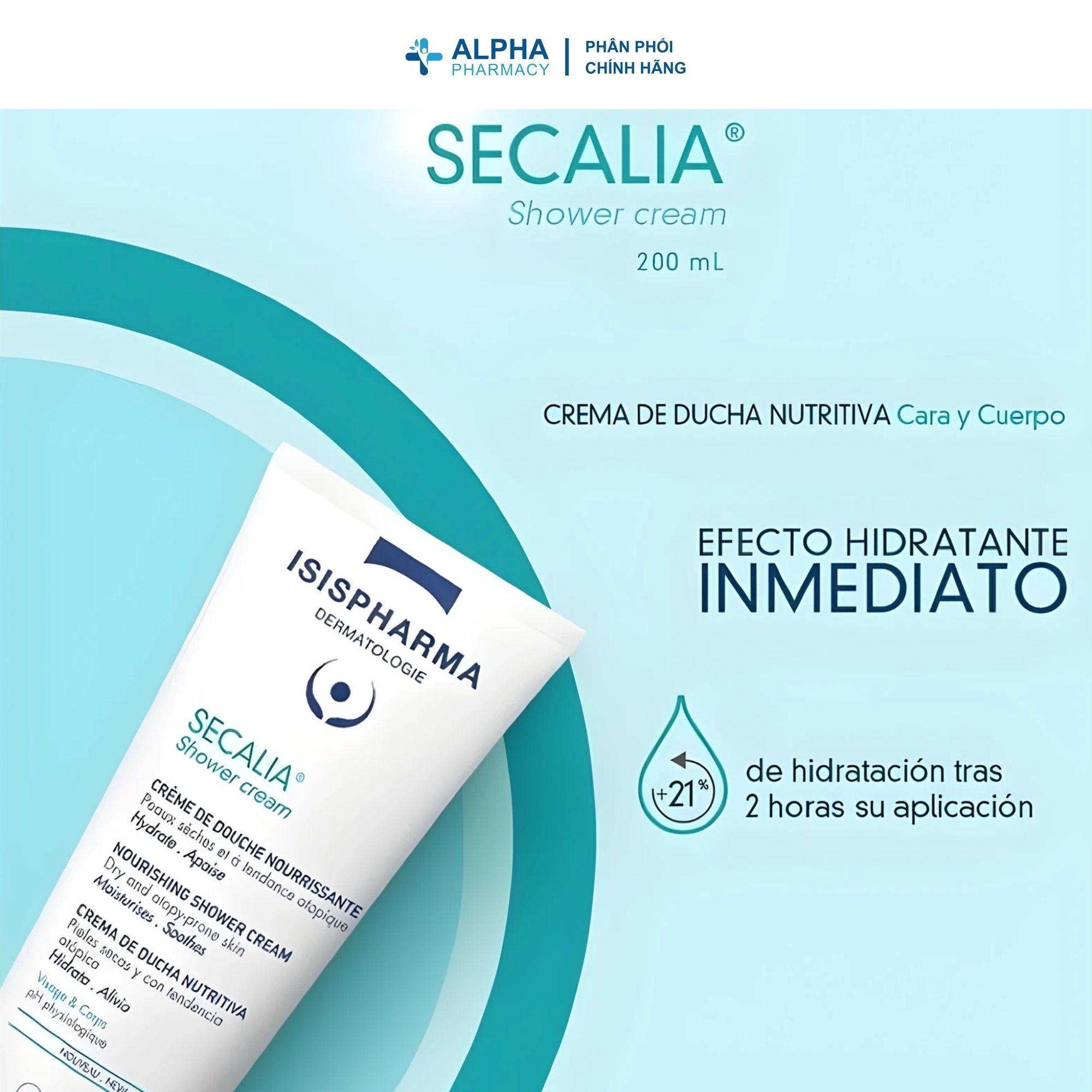 Sữa Tắm Isis Pharma Secalia Shower Cream Cho Da Khô, Hỗ Trợ Viêm Da Cơ Địa, Làm Mềm Da - 200ml/400ml - Image 4