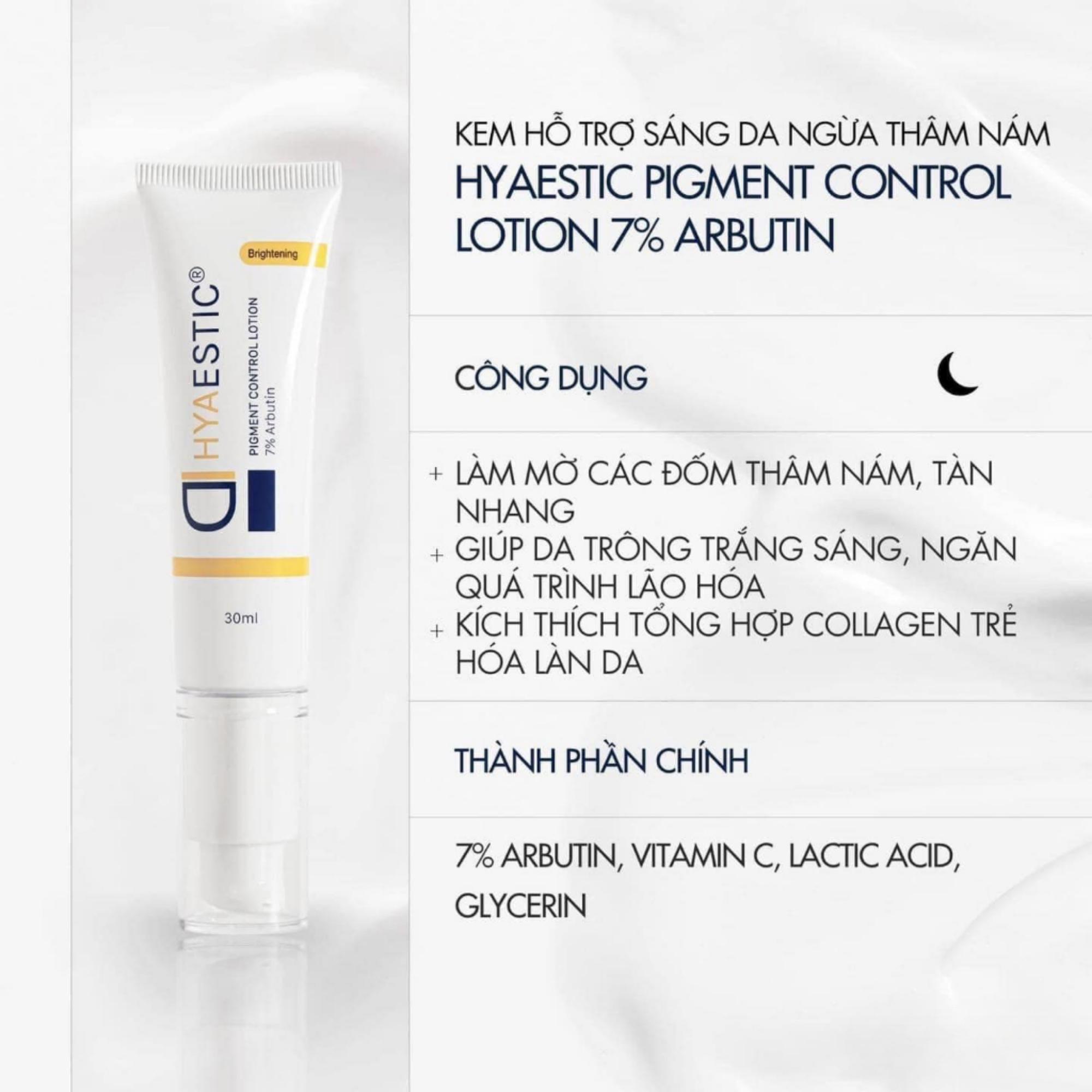 Kem Dưỡng Sáng Da Ngừa Thâm Nám Hyaestic Pigment Control Lotion 7% Arbutin - 30ml - Image 3