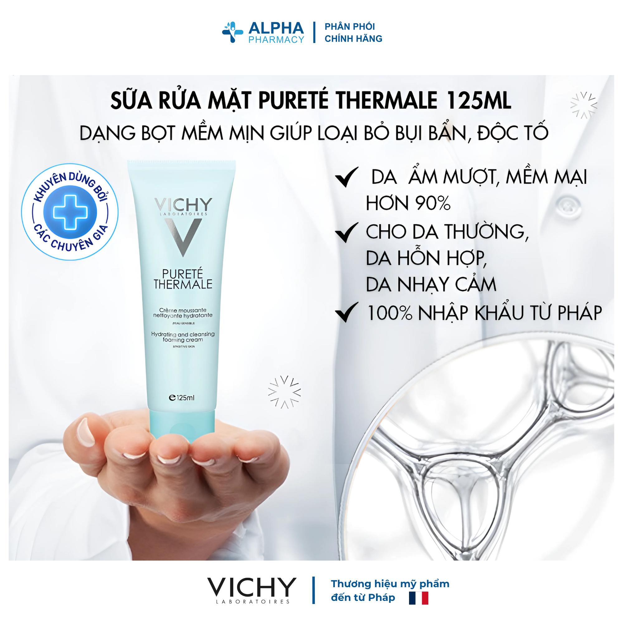 Sữa Rửa Mặt Vichy Pureté Thermale Foaming Cream Làm Sạch & Cấp Ẩm Dạng Tạo Bọt – 125ml - Image 2
