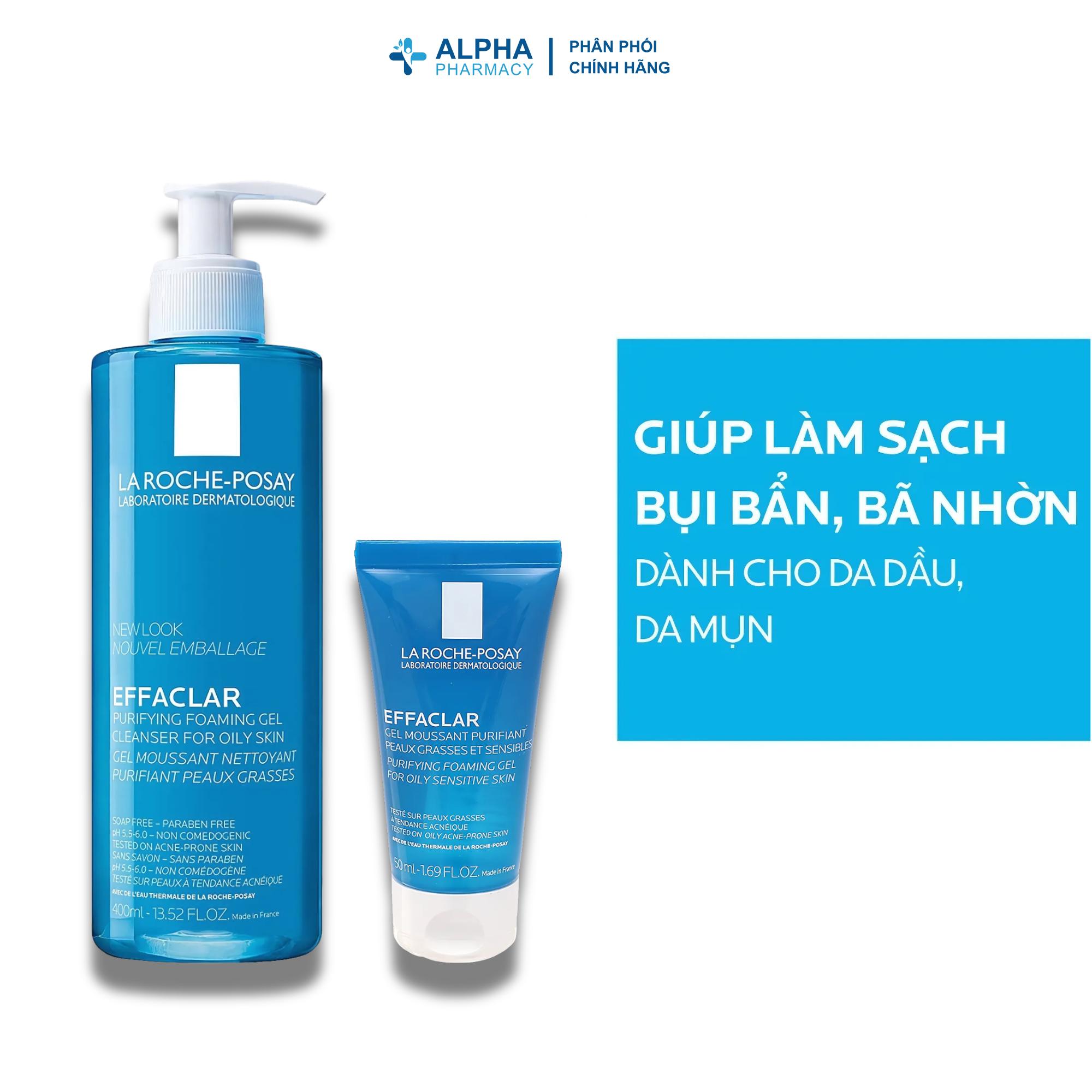 Gel Rửa Mặt La Roche-Posay Effaclar Làm Sạch Dịu Nhẹ Cho Da Dầu & Nhạy Cảm – 50ml/400ml - Image 3