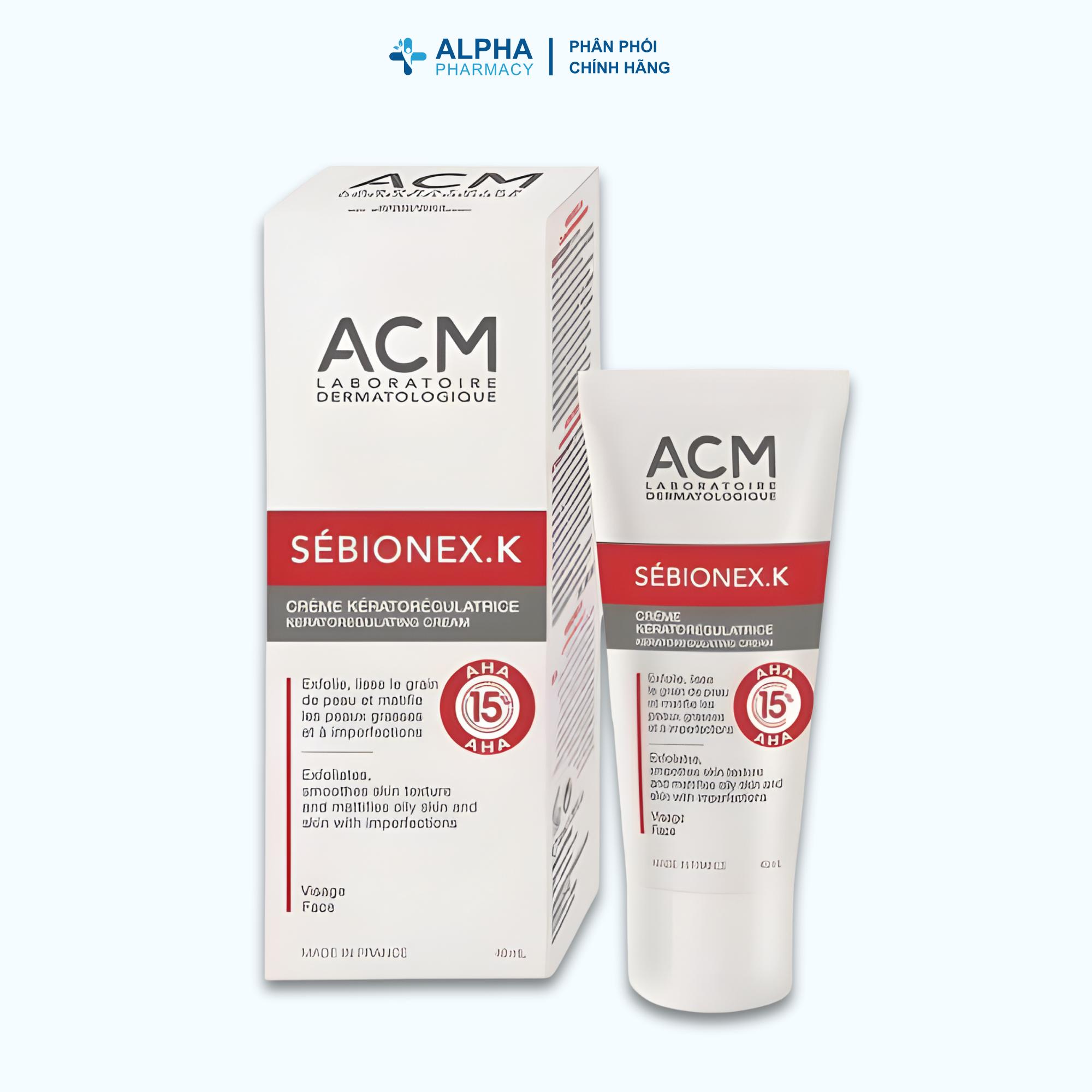 Kem Giảm Bã Nhờn Ngăn Ngừa Mụn ACM Sebionex K Keratoregulating Cream - 40ml - Image 3