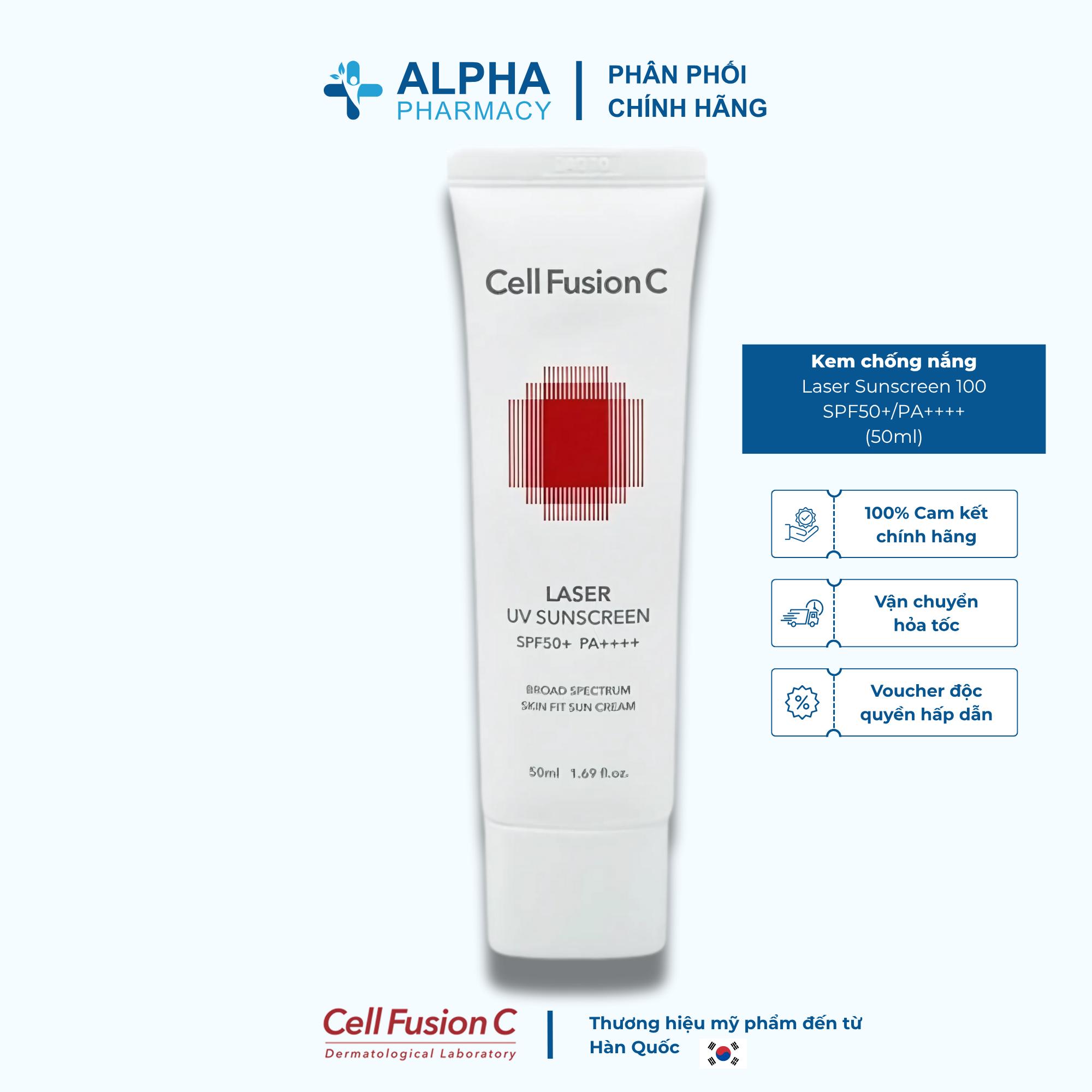 Kem Chống Nắng Cell Fusion C Laser Sunscreen 100 SPF50+/PA++++ – 50ml (Đỏ)