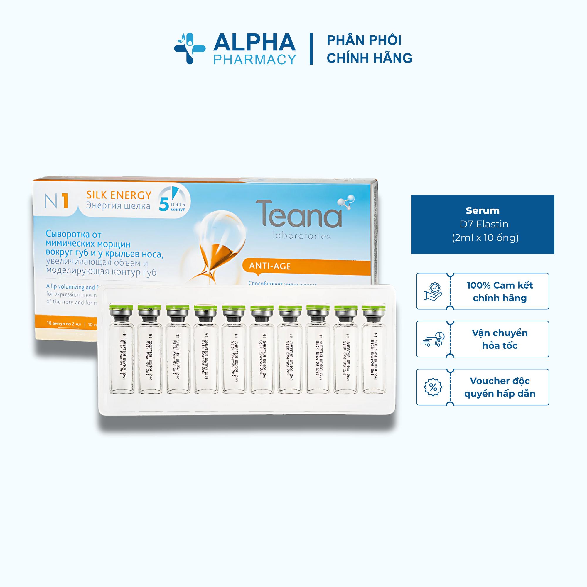 Serum Teana N1 Silk Energy 5 Minutes Line Cấp Năng Lượng & Dưỡng Mượt Da - 20ml (2ml x 10 ống)