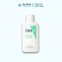 CeraVe Sữa Rửa Mặt Foaming Cleanser 30ml - Làm Sạch Nhẹ Nhàng Cho Da Thường & Da Dầu - Chứa Ceramides & Axit Hyaluronic