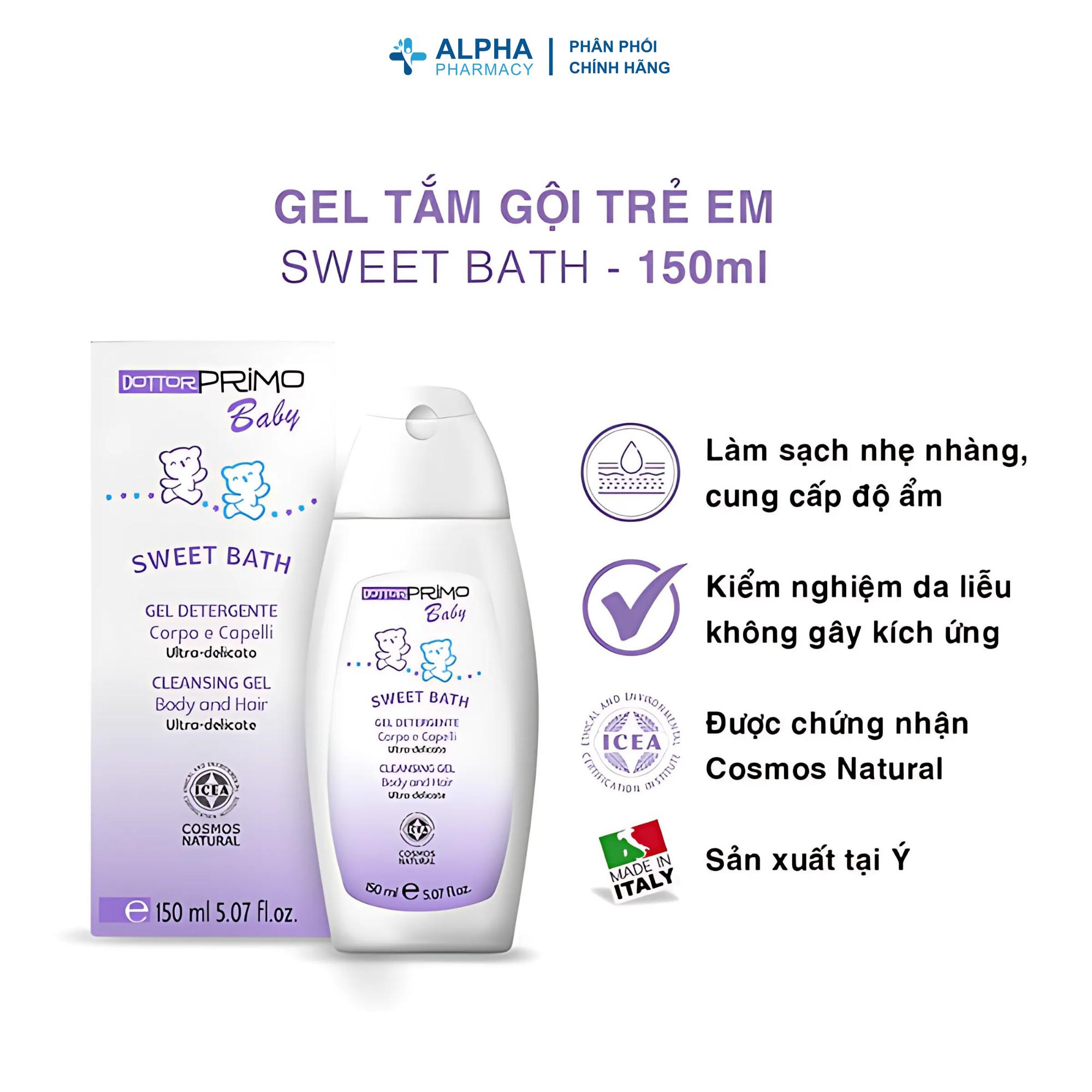 Gel Tắm Gội Toàn Thân DottorPrimo Sweet Bath Dịu Nhẹ Cho Bé - 150ml - Image 3