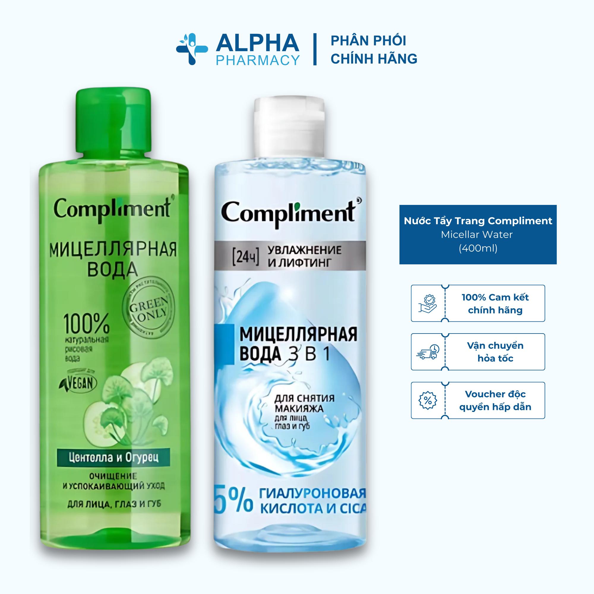 Nước Tẩy Trang Compliment Micellar Water Dưỡng Ẩm Và Làm Mềm Da - 400ml