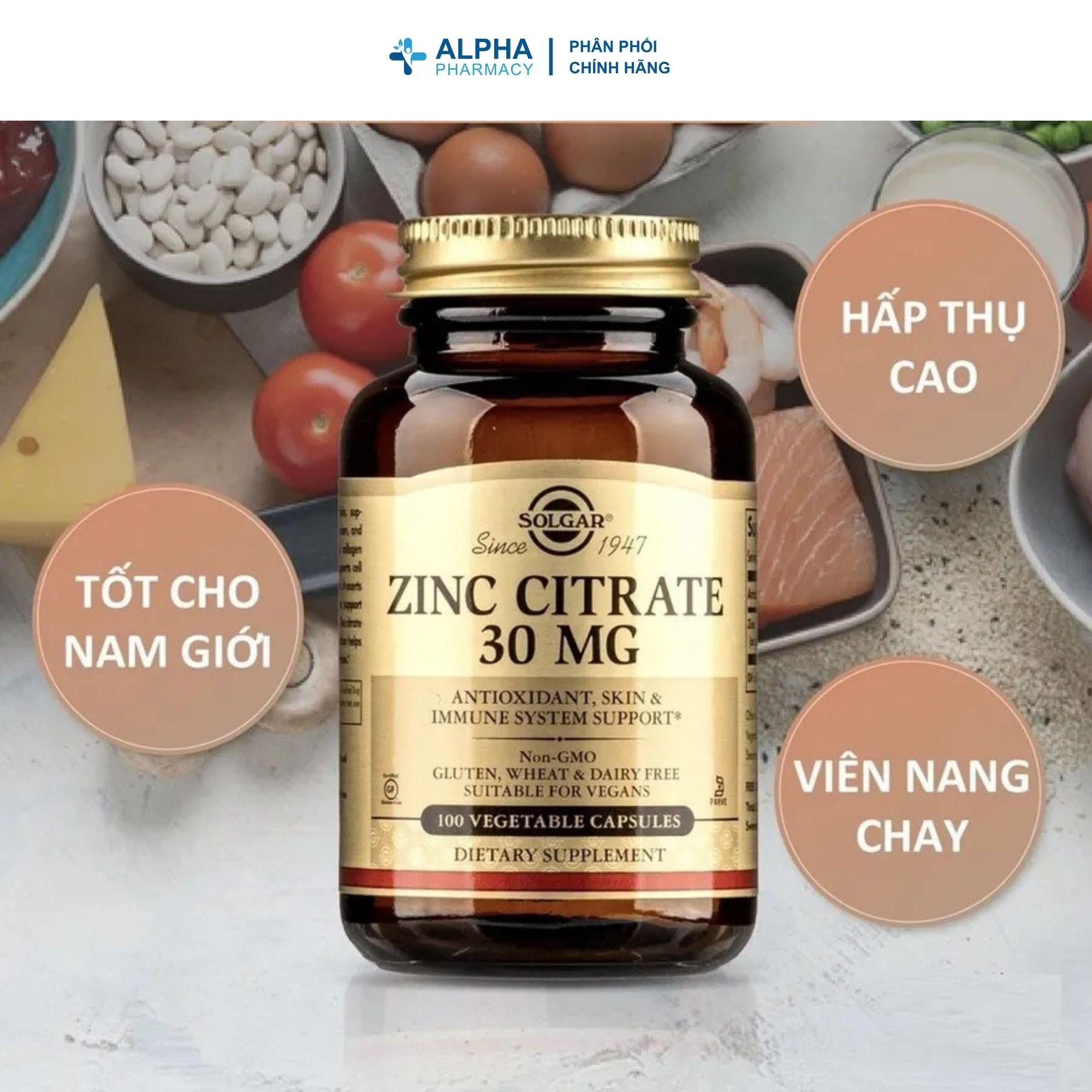 Viên Uống Bổ Sung Kẽm Hữu Cơ Solgar Zinc Citrate 30mg Hỗ Trợ Đề Kháng – 100 Viên - Image 4