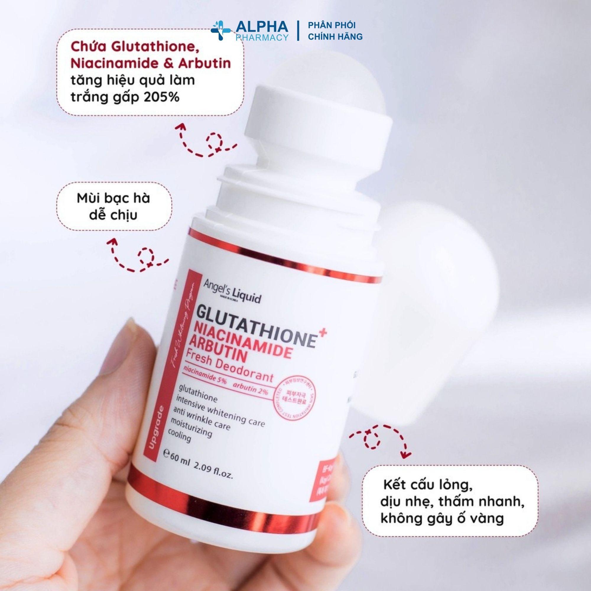 Lăn Khử Mùi Dưỡng Trắng Angel's Liquid Glutathione + Niacinamide Fresh Deodorant - 60ml - Image 3