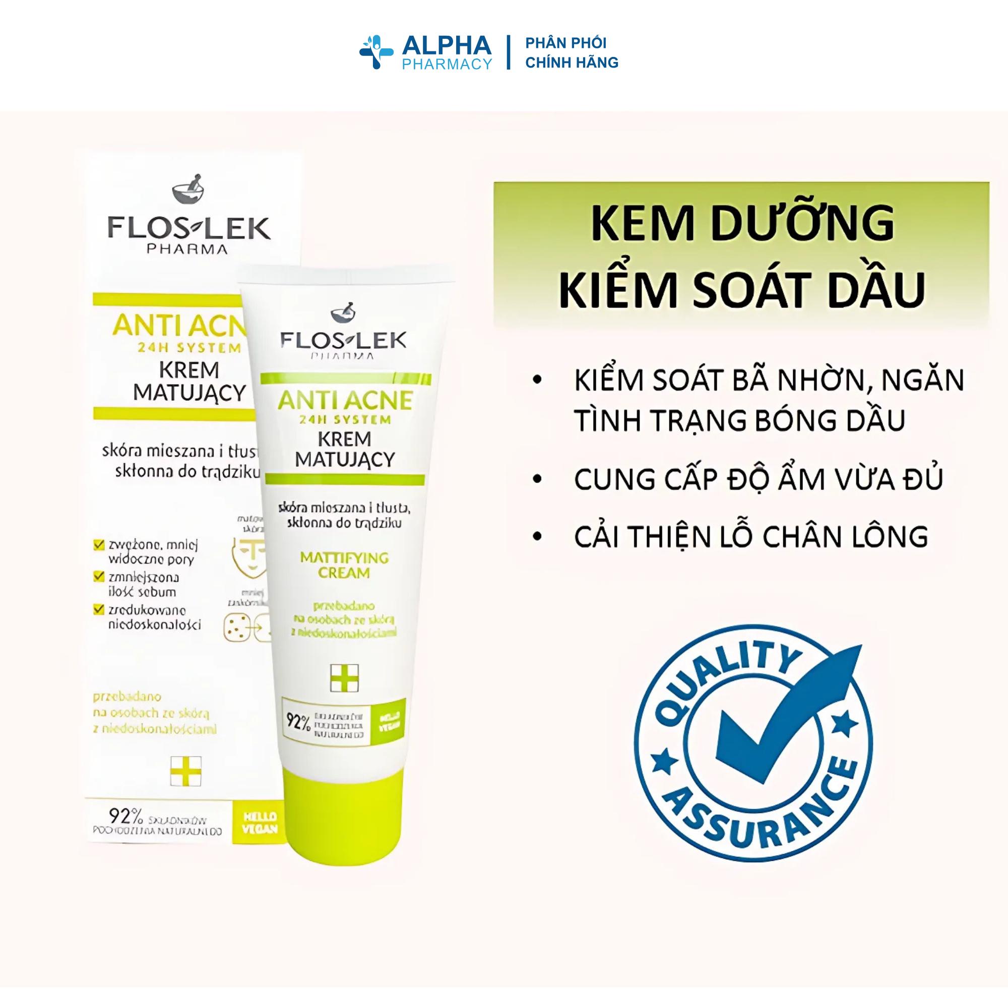 Kem Dưỡng Ẩm Kiềm Dầu 24H Floslek Anti Acne Mattifying Cream - 50Ml - Image 3