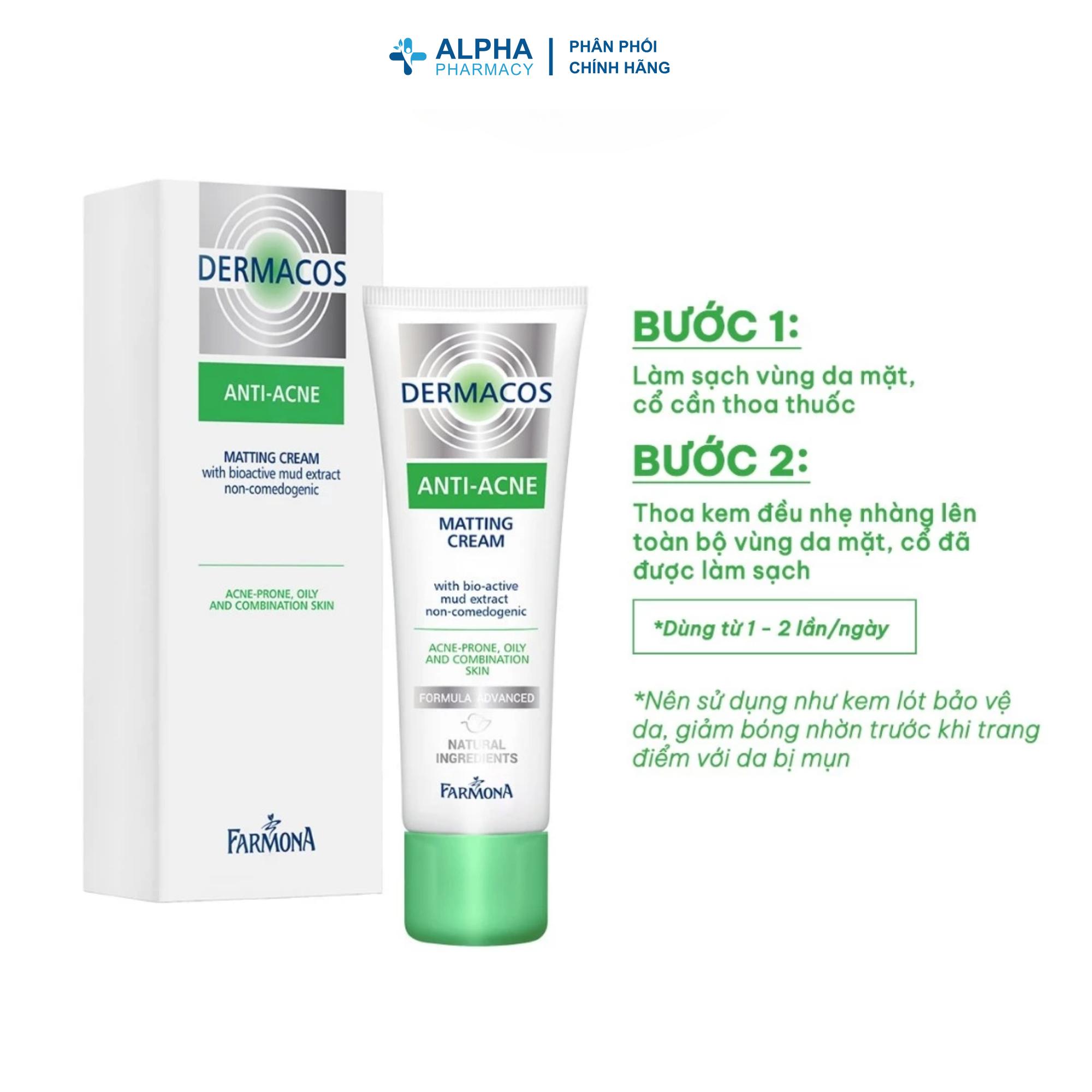 Kem Dưỡng Da Dermacos Anti Acne Matting Cream Ngừa Mụn & Kiểm Soát Dầu – 50ml - Image 4