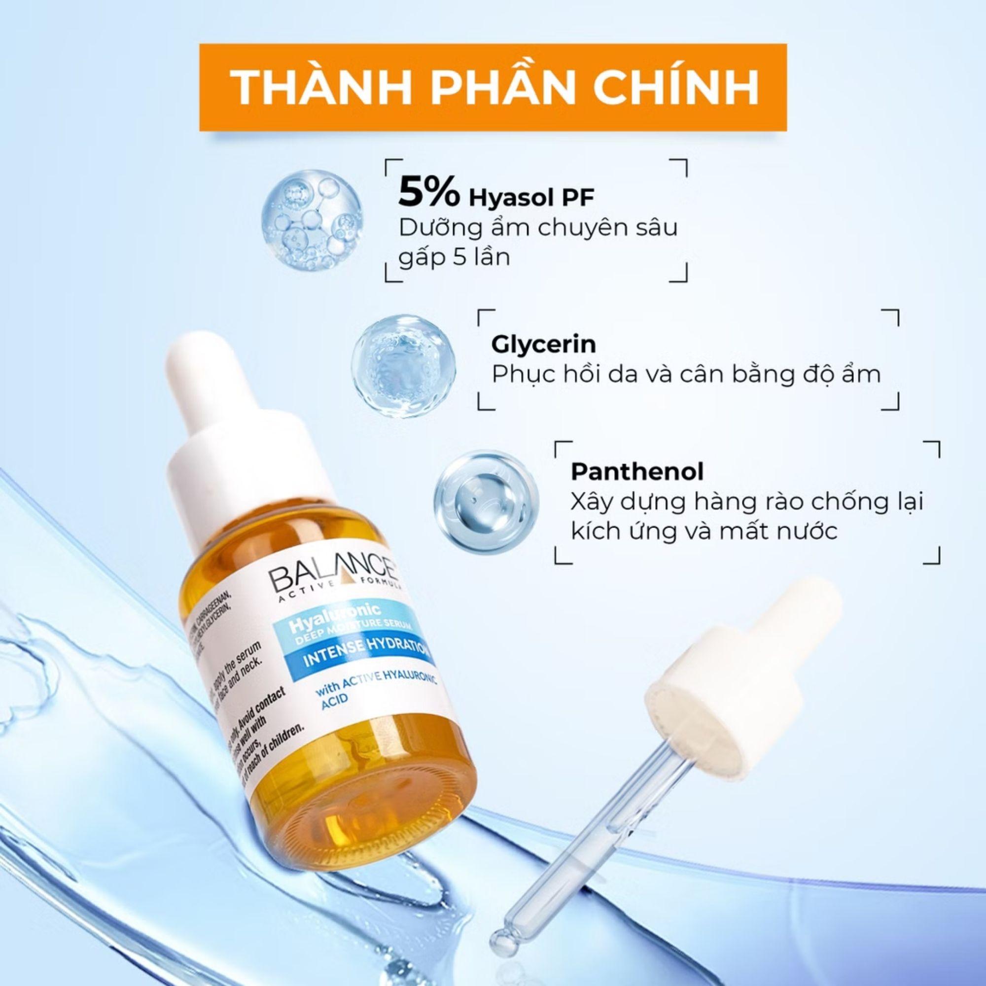 Tinh Chất Dưỡng Ẩm Sâu Balance Active Formula Hyaluronic Deep Moisture Serum – 30ml - Image 3