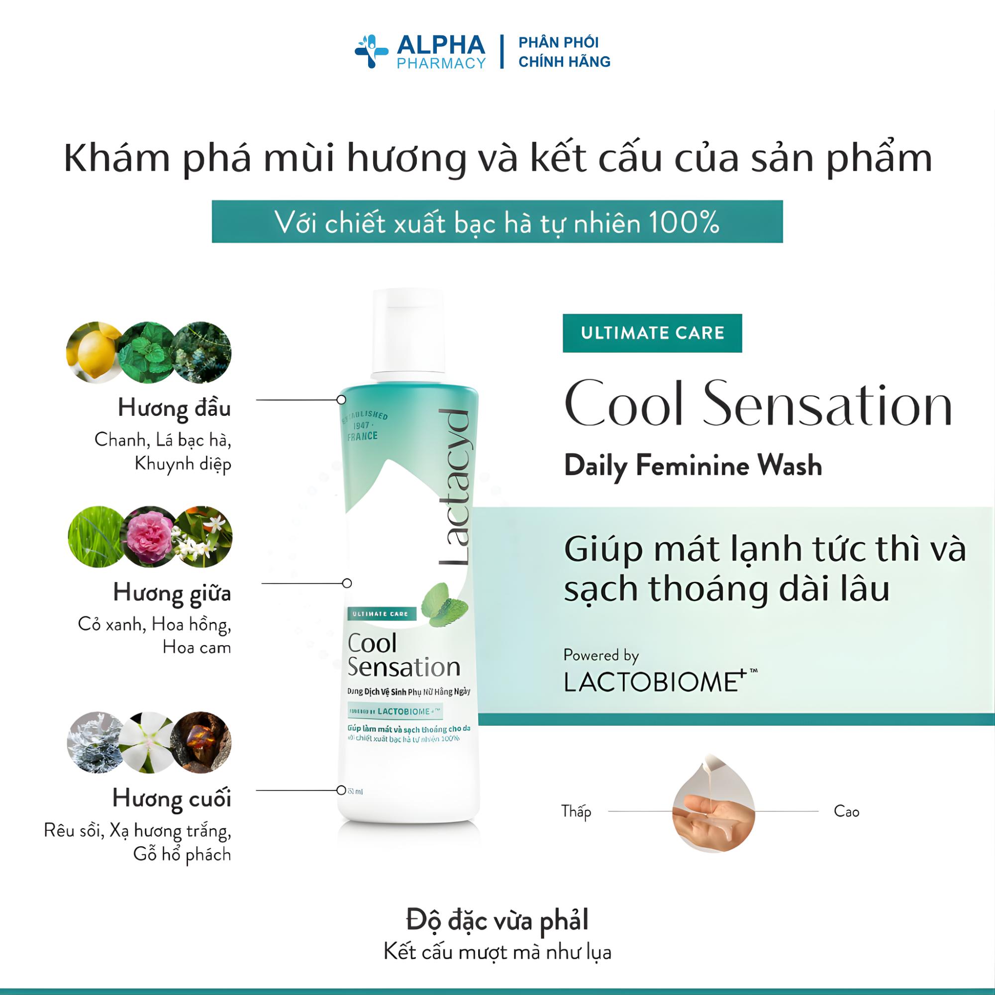 Dung Dịch Vệ Sinh Phụ Nữ Lactacyd Cool Sensation Làm Sạch & Mang Lại Cảm Giác Mát Lạnh – 150ml/250ml - Image 3