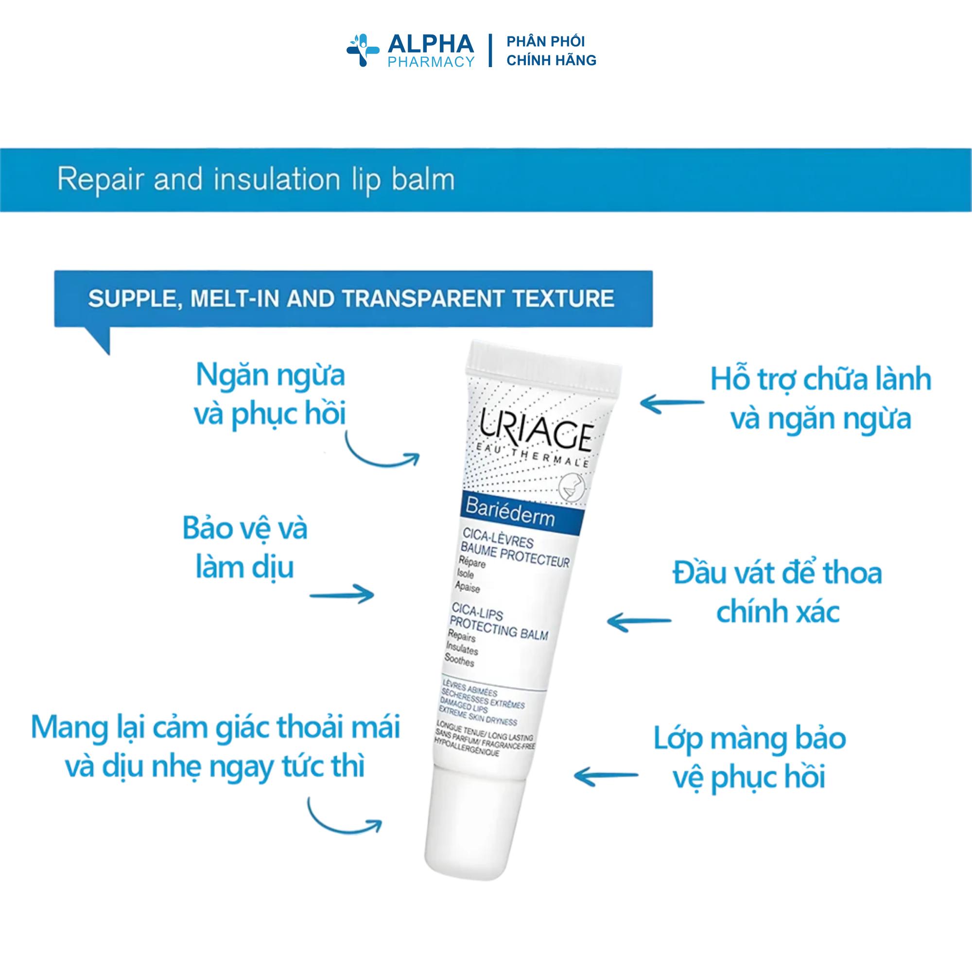 Kem Dưỡng Môi Uriage Bariéderm CicaLèvres Baume Protecteur Dưỡng Môi Khô & Nứt Nẻ – 15ml - Image 5