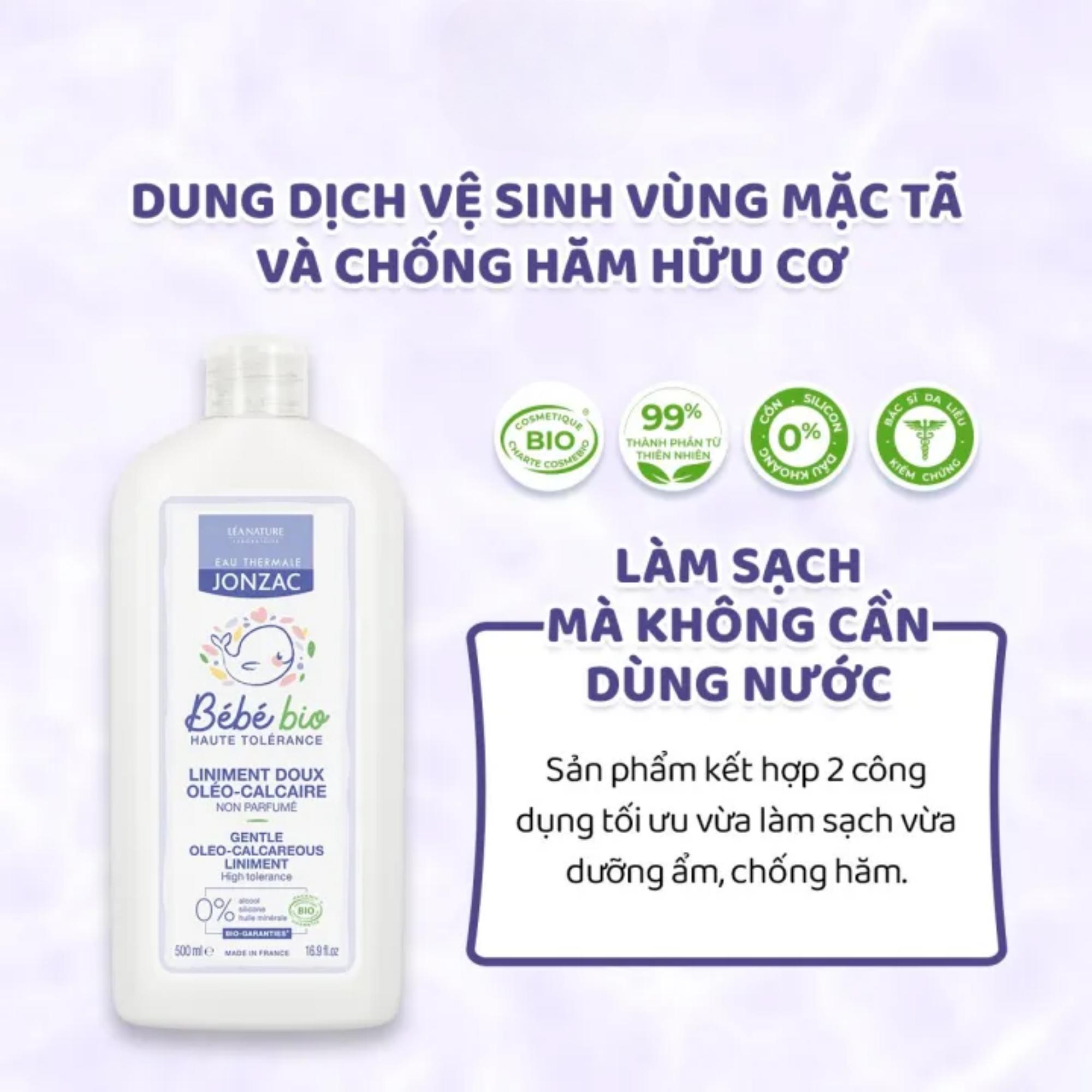 Dung Dịch Vệ Sinh Chống Hăm Tã Hữu Cơ Jonzac Giữ Ẩm, Làm Mềm & Nuôi Dưỡng Da Bé 500ml/1L - Image 4