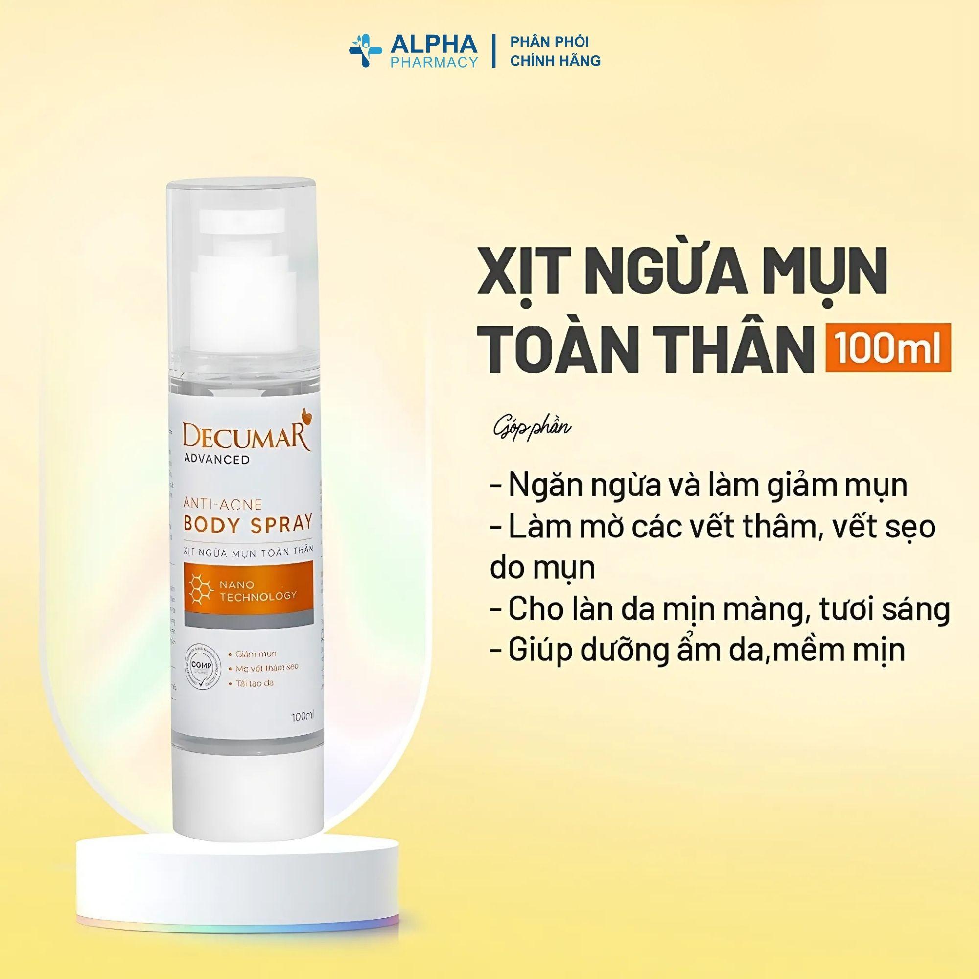 Xịt Mụn Toàn Thân Decumar Advanced Giảm Mụn Lưng, Ngực – 100ml - Image 3