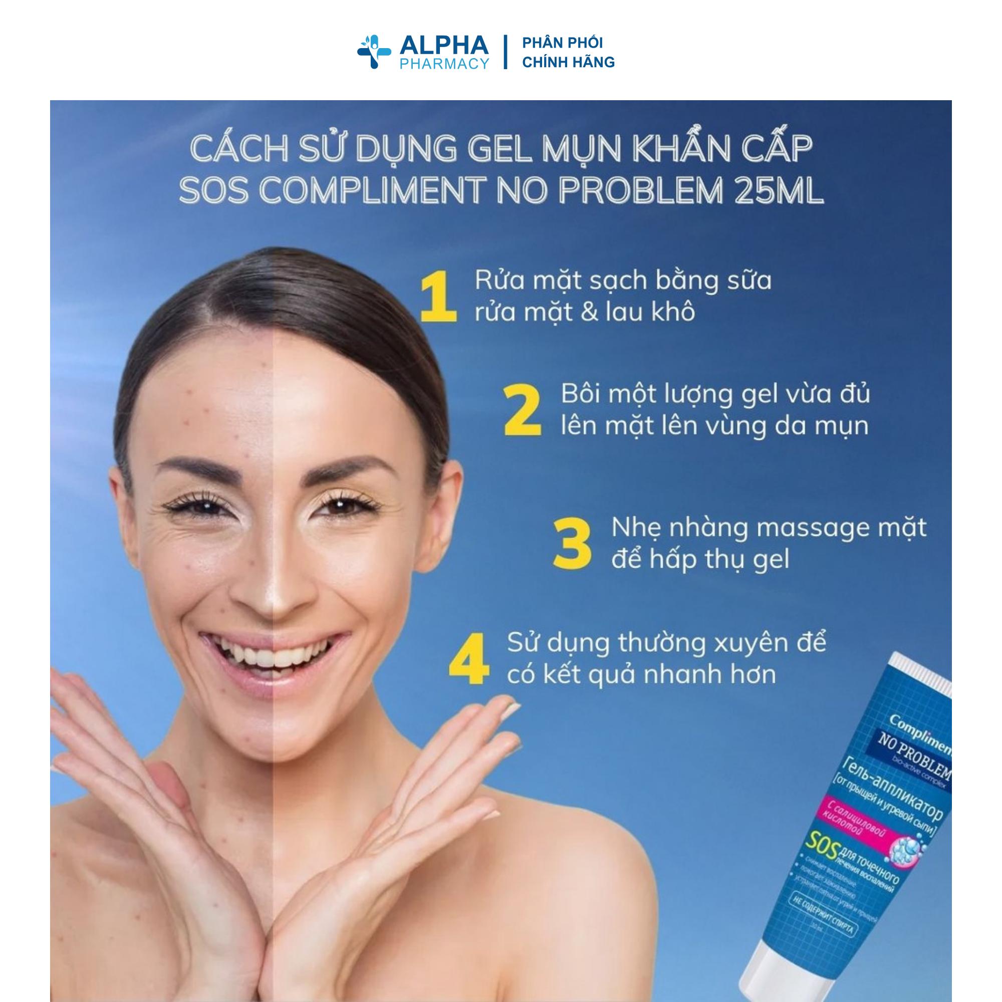 Gel Chấm Mụn Compliment SOS No Problem Giúp Loại Bỏ Mụn Nhanh Chóng - Tuýp 25ml - Image 2