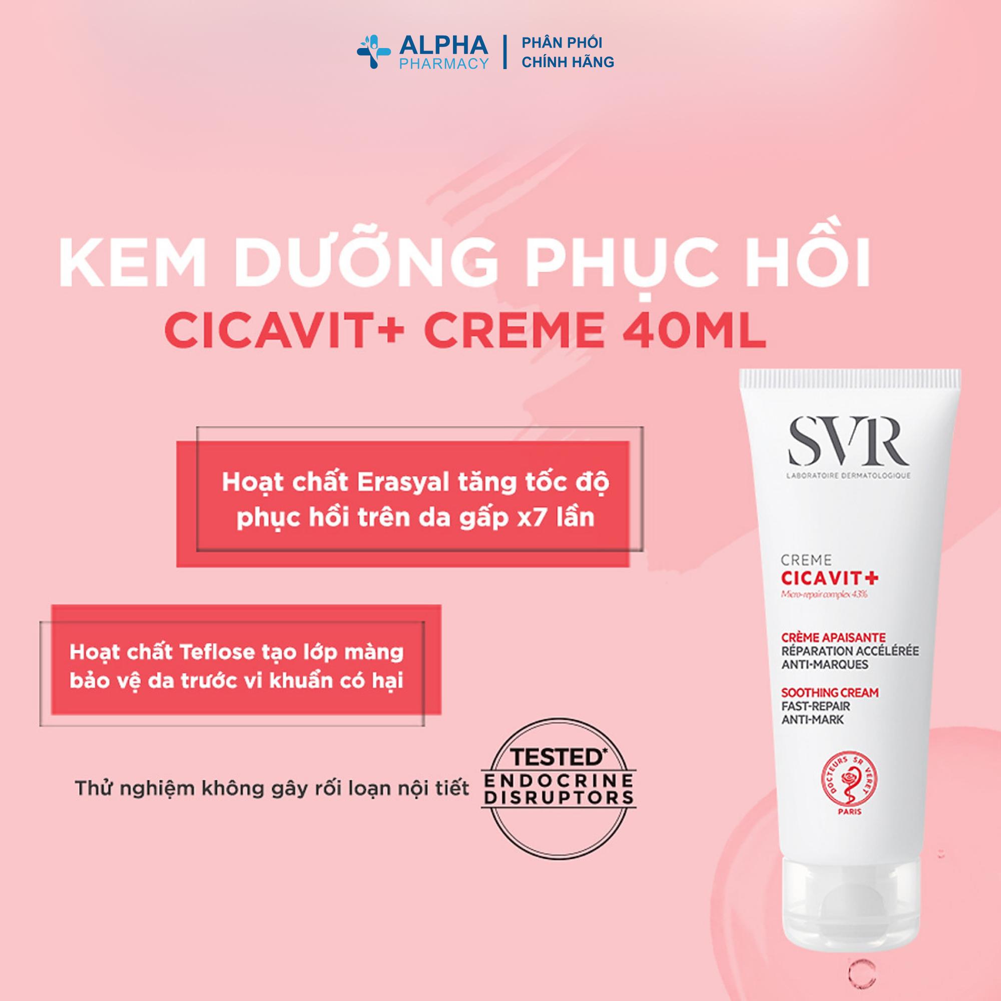 Kem Dưỡng Ẩm SVR Cicavit+ Creme Làm Dịu Da Kích Ứng, Giảm Mẩn Đỏ & Phục Hồi Da – 40ml - Image 2