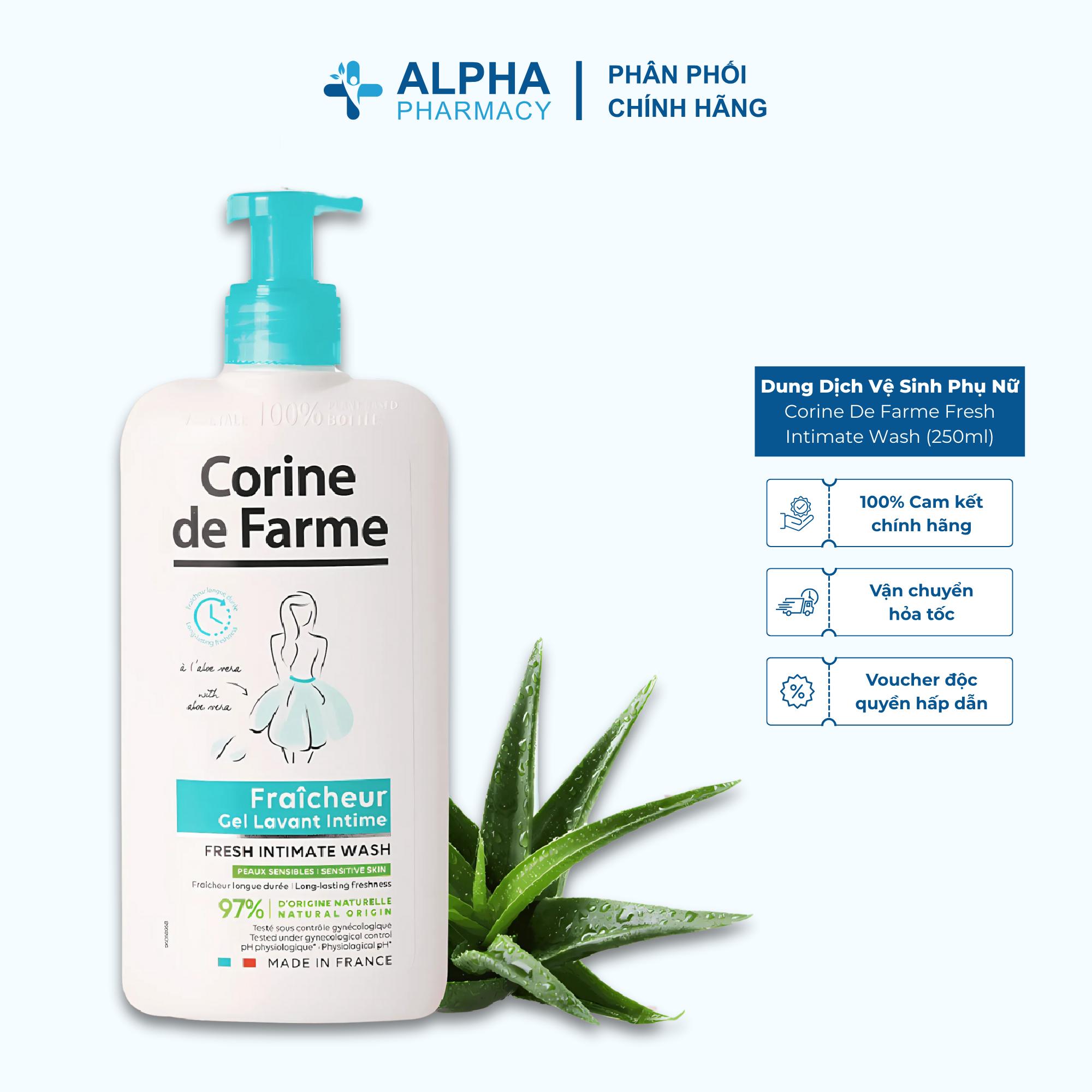 Dung Dịch Vệ Sinh Phụ Nữ Corine De Farme Fresh Intimate Wash Tươi Mát, Giảm Mùi – 250ml