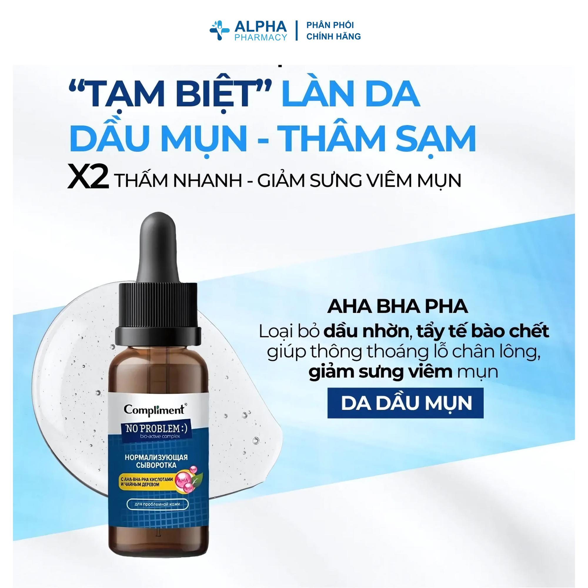 Tinh Chất Compliment No Problem AHA BHA PHA Giảm Mụn Mờ Thâm Da Dầu Mụn - 27ml - Image 2
