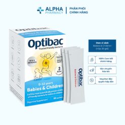 Men Vi Sinh Optibac Babies & Children Hỗ Trợ Tiêu Hóa Cho Trẻ Em – Hộp 30 Gói