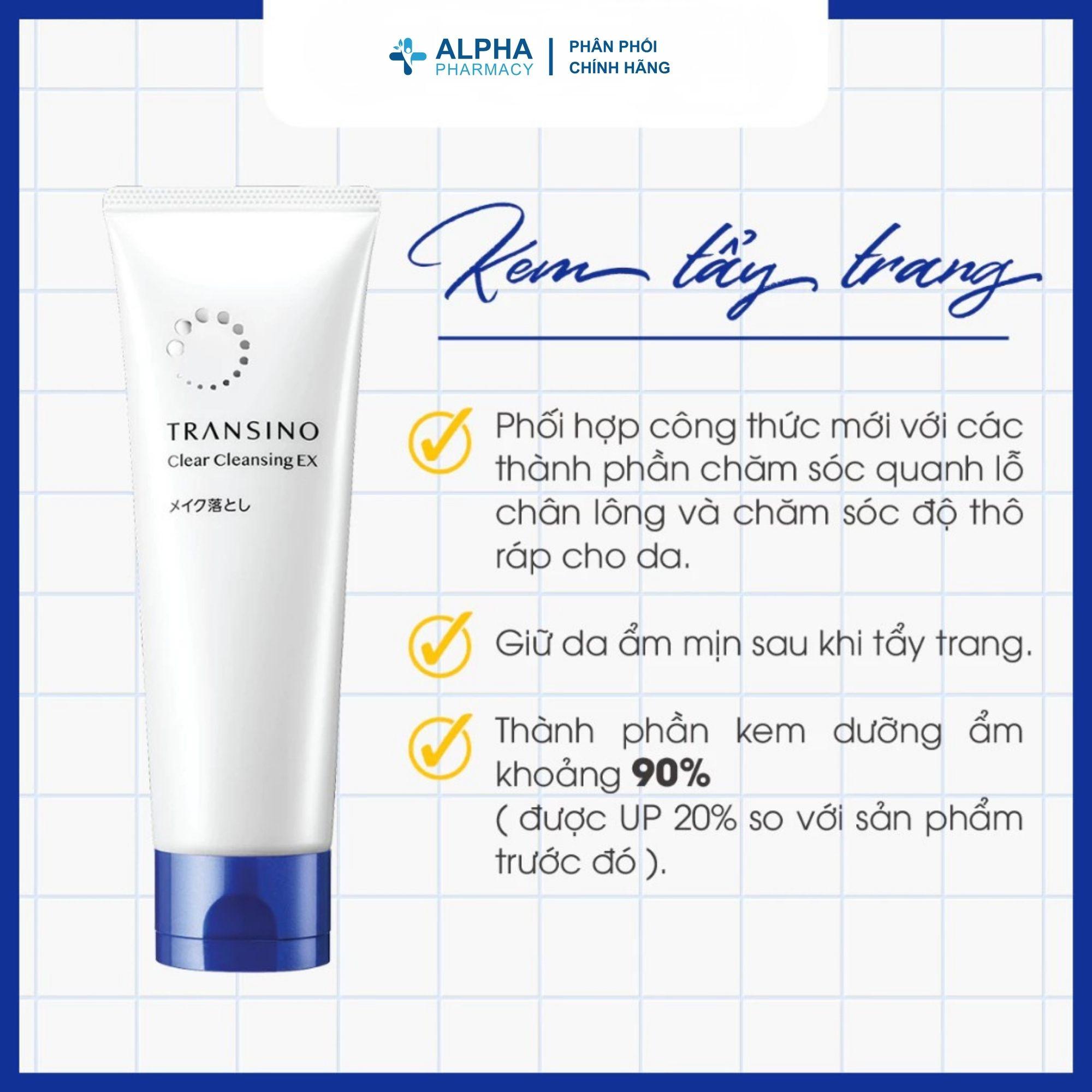 Kem Tẩy Trang Transino EX Làm Sạch Sâu, Dưỡng Trắng Da – 110g - Image 5