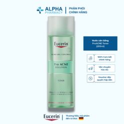 Nước Cân Bằng Eucerin ProACNE Toner Cho Da Dầu Mụn, Làm Dịu & Se Khít Lỗ Chân Lông - 200ml