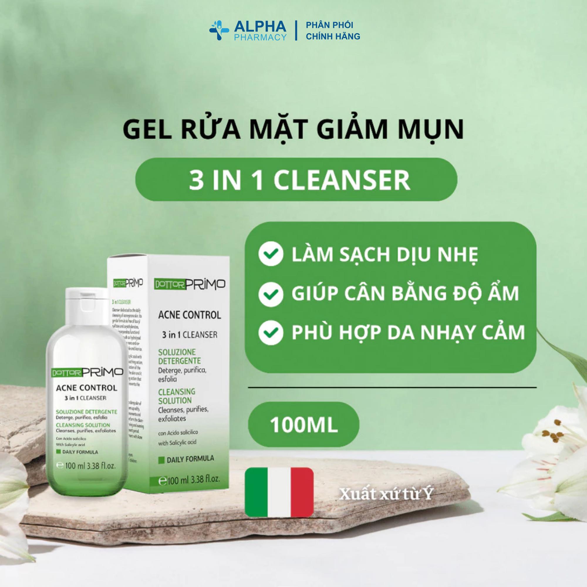 Gel Rửa Mặt DottorPrimo Acne Control 3in1 Làm Sạch Sâu, Giảm Mụn, Kiềm Dầu Cho Da Dầu Mụn - 100ml - Image 2
