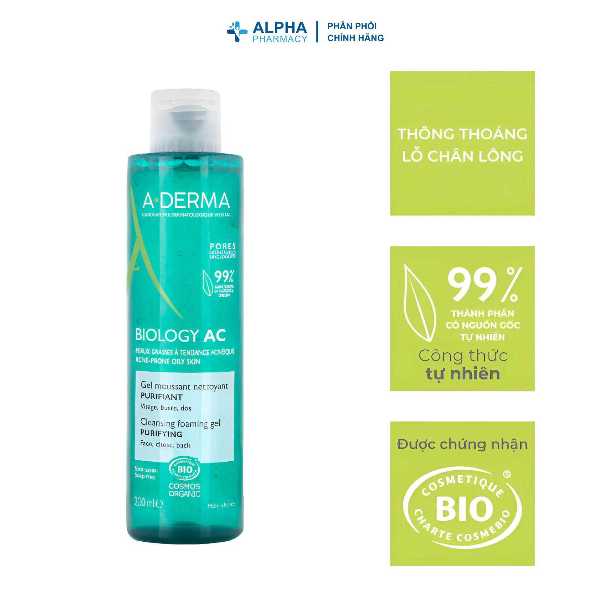 Gel Rửa Mặt Dịu Nhẹ Dành Cho Da Dầu Mụn A-Derma Biology AC Cleansing Foam Gel - 100ml/200ml - Image 3