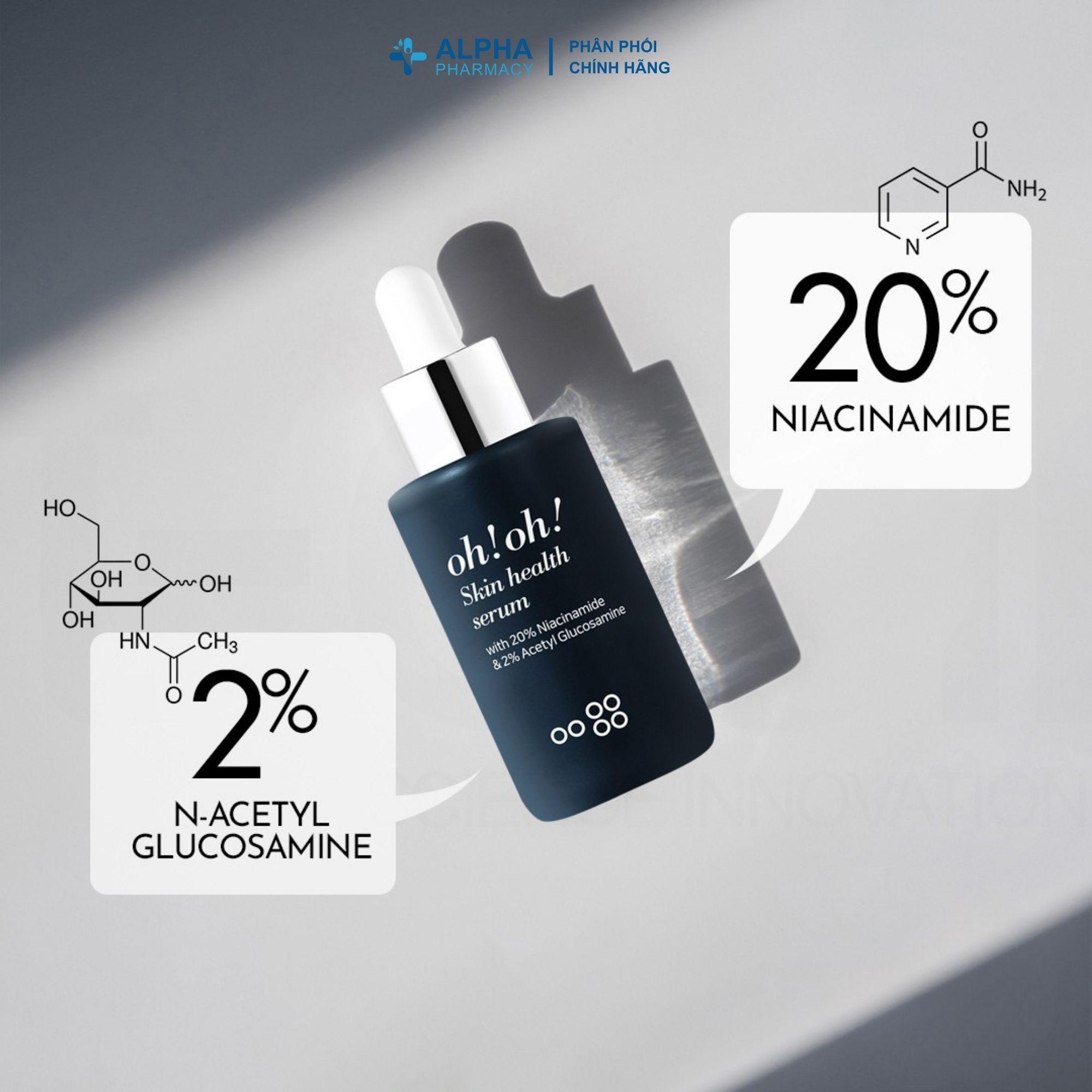 Tinh Chất OH! OH! Skin Health Dưỡng Sáng, Giảm Thâm Nám, 20% Niacinamide & 2% Acetyl Glucosamine - 30ml - Image 3