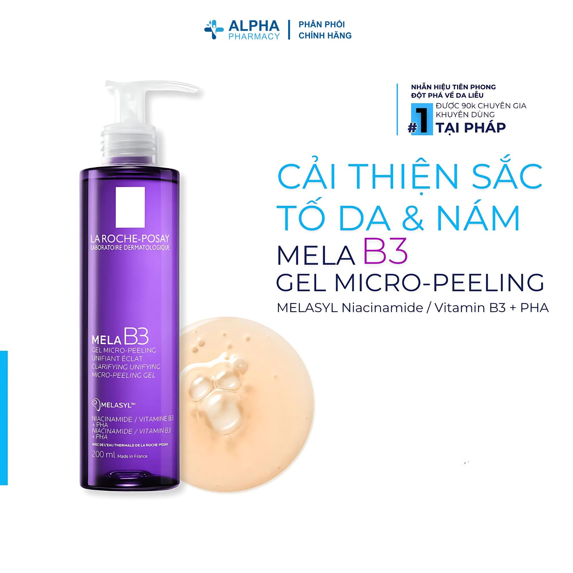 Sữa Rửa Mặt Mờ Thâm Sáng Da La Roche-Posay Mela B3 Clarifying Micro-Peeling Gel - 200ml - Image 3