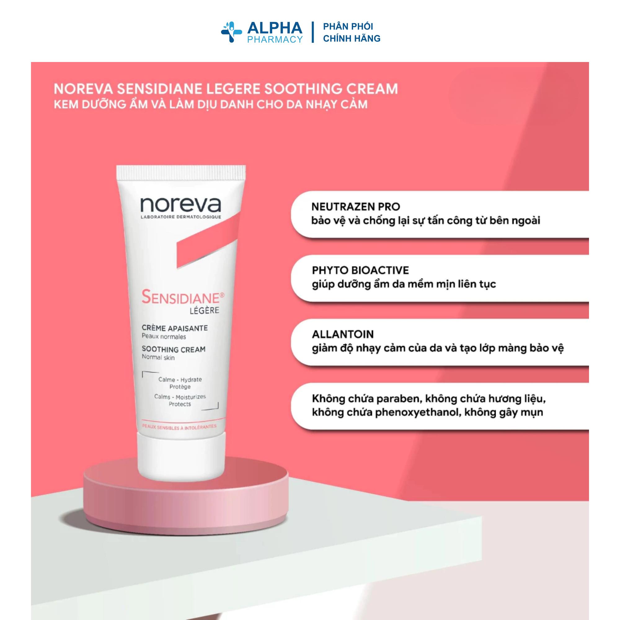 Kem Dưỡng Ẩm Noreva Sensidiane Légère Soothing Cream Cho Da Nhạy Cảm – 40ml - Image 4