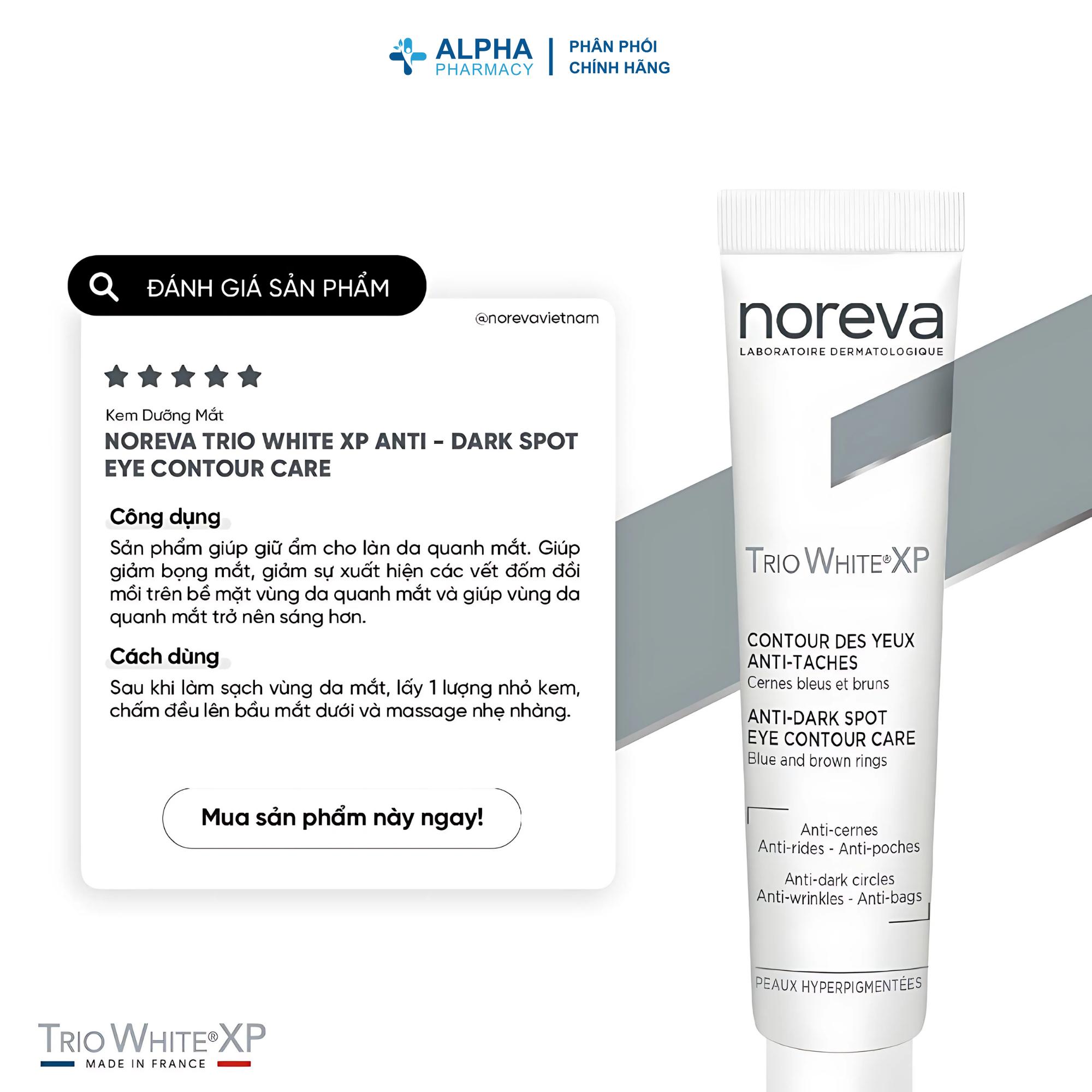 Kem Dưỡng Mắt Noreva Trio White XP Làm Sáng & Giảm Quầng Thâm – 10ml - Image 4