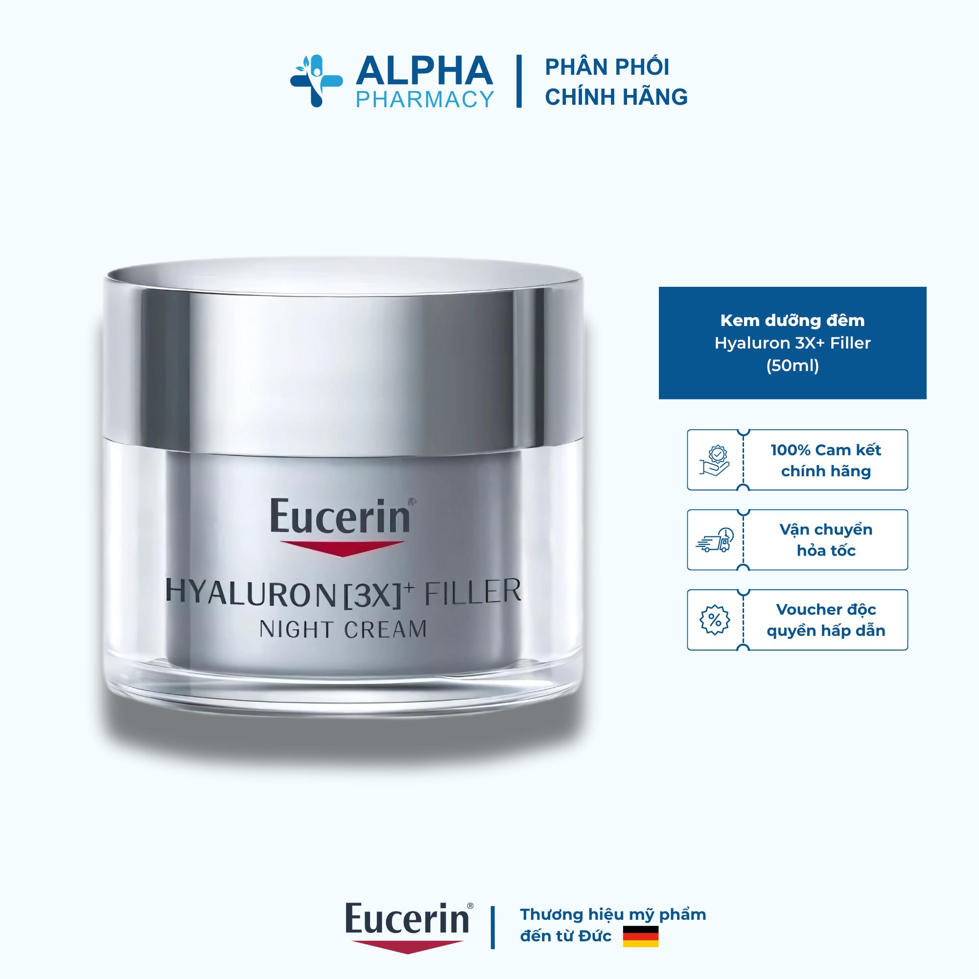 Kem Dưỡng Đêm Eucerin Hyaluron 3X+ Filler Giảm Nếp Nhăn & Ngừa Lão Hoá – 50ml