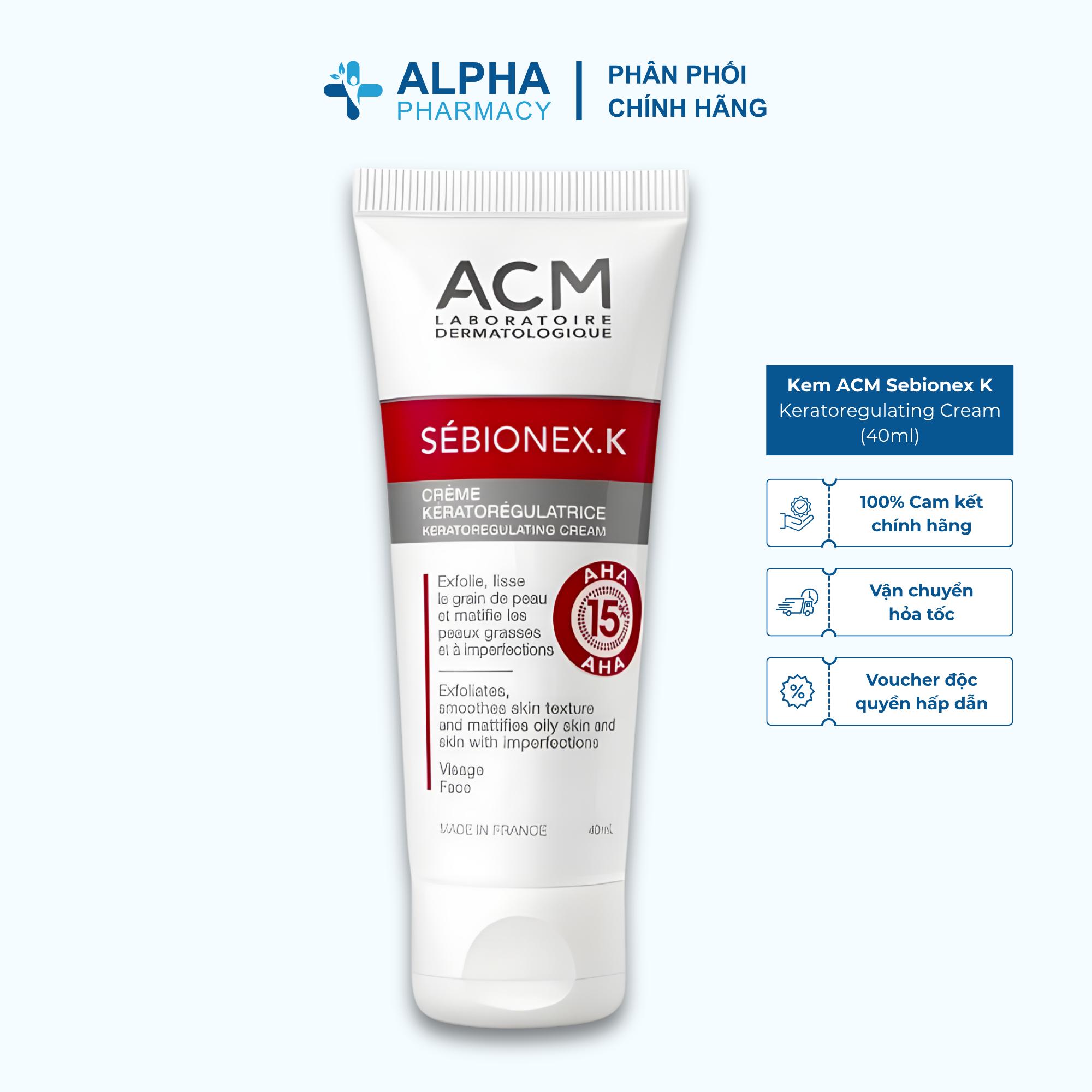 Kem Giảm Bã Nhờn Ngăn Ngừa Mụn ACM Sebionex K Keratoregulating Cream - 40ml
