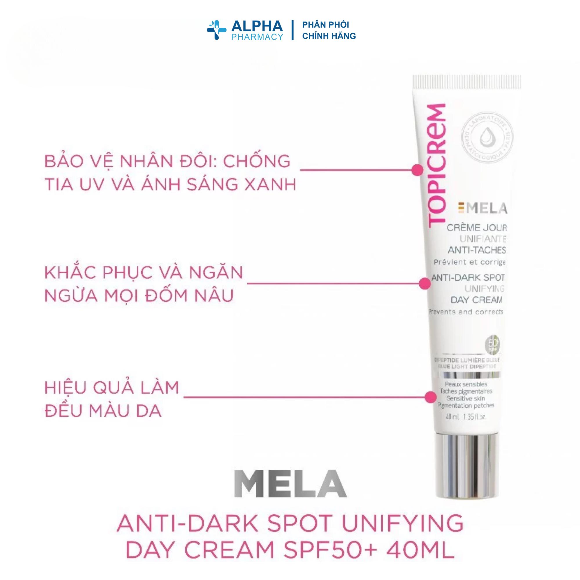 Kem Chống Nắng Ban Ngày Topicrem MELA Unifying Day Cream SPF50+ Cho Da Tăng Sắc Tố - 40ml - Image 2