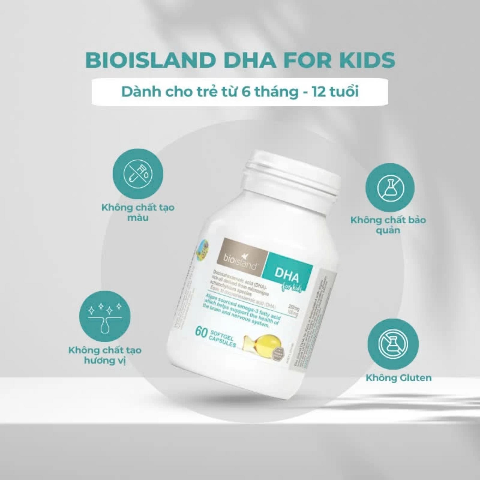 Viên Uống BioIsland DHA For Kids Bổ Sung DHA Cho Trẻ, Hỗ Trợ Phát Triển Trí Não Và Thị Giác – Hộp 60 Viên - Image 2