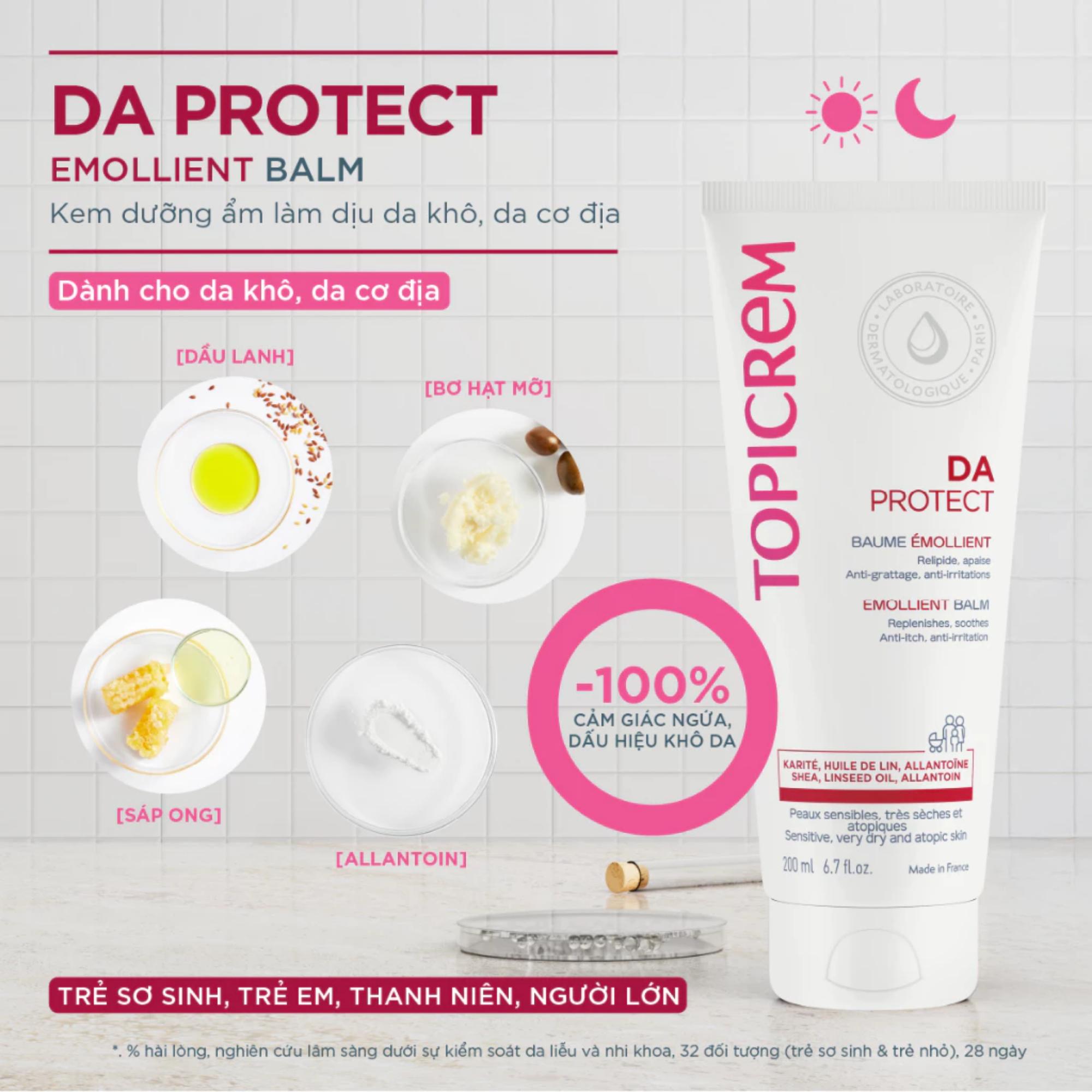 Kem Dưỡng Da Topicrem DA Protect Emollient Balm Cho Da Khô Và Da Cơ Địa - 75ml/200ml - Image 2