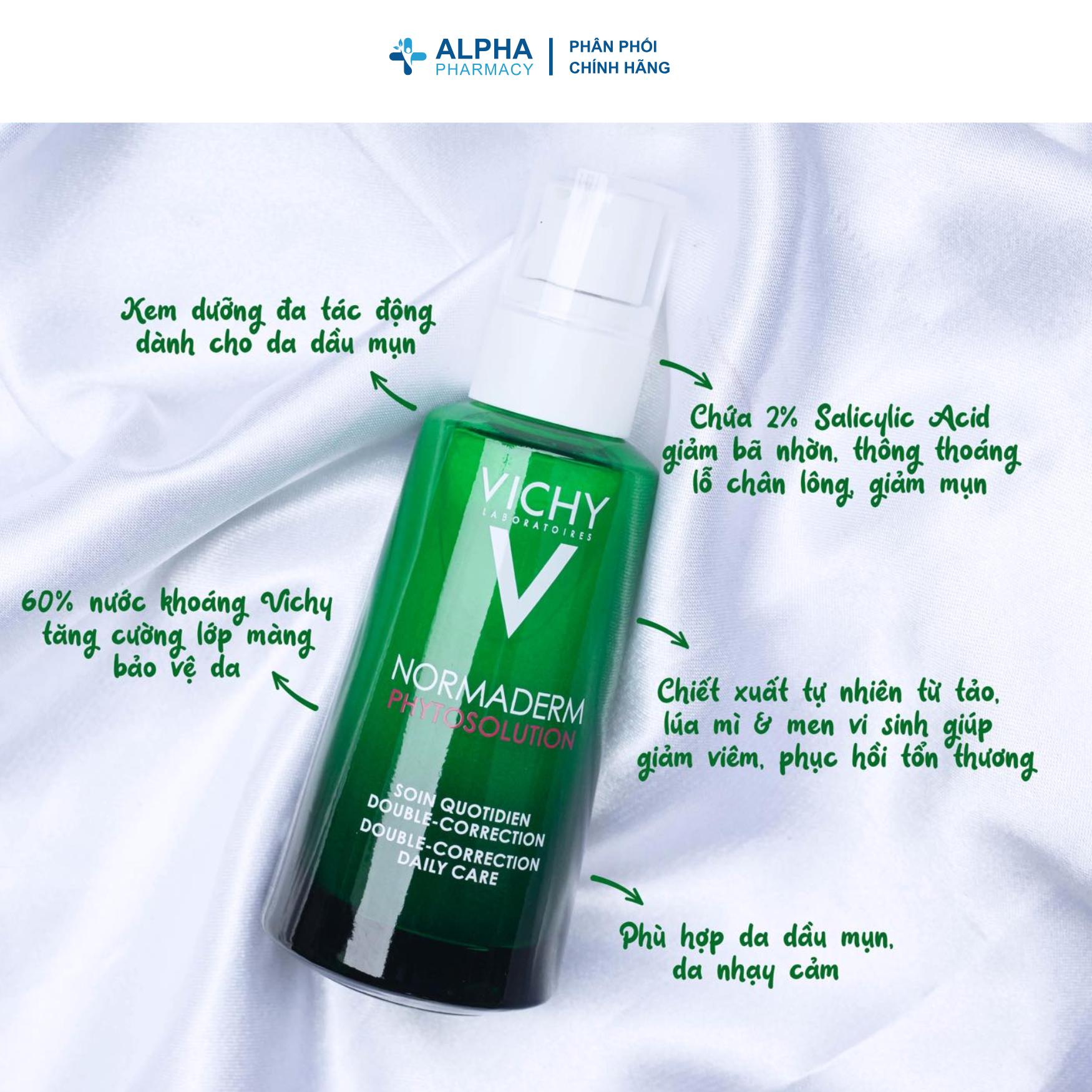 Kem Dưỡng Vichy Normaderm Phytosolution Double-Correction Daily Care Cấp Ẩm 24H & Kháng Viêm Cho Da Mụn – 50ml - Image 5