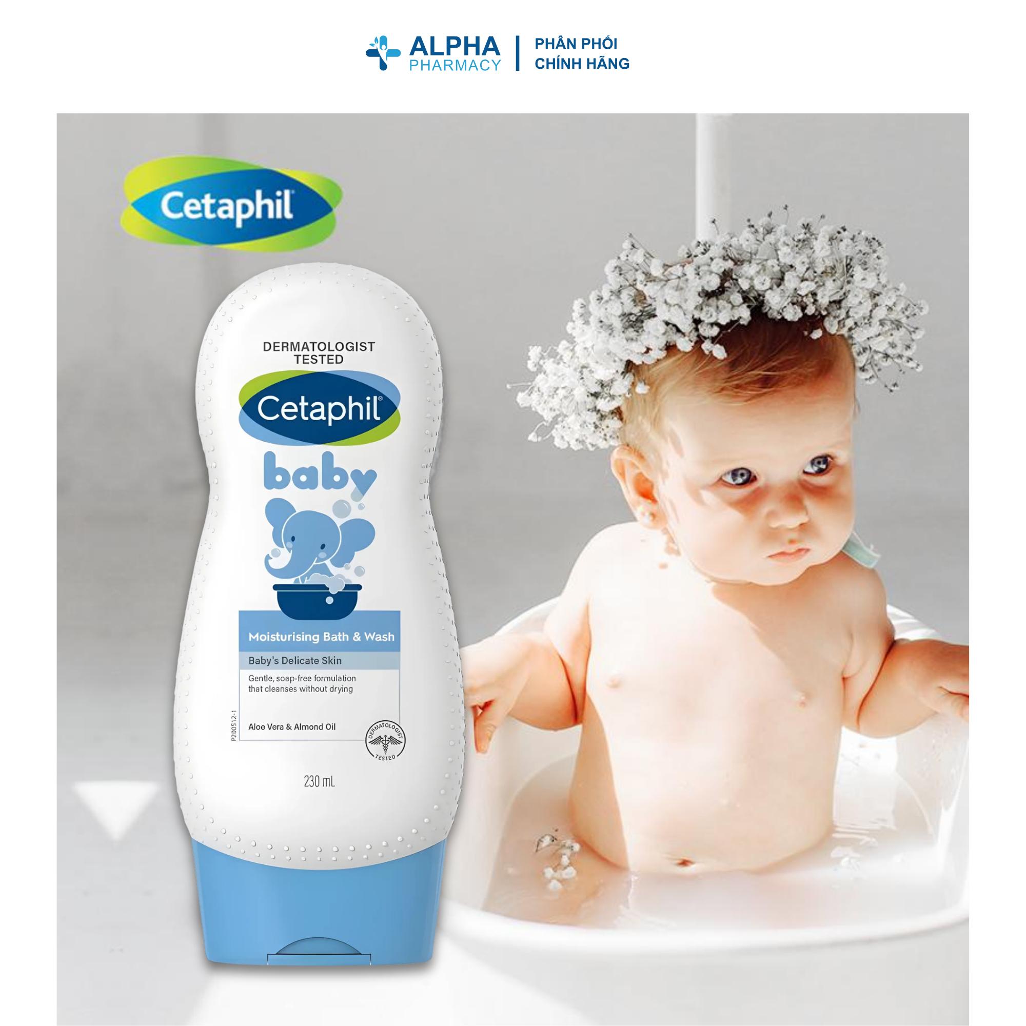 Sữa Tắm Gội Cetaphil Baby Moisturizing Bath & Wash Dưỡng Ẩm & Làm Sạch Dịu Nhẹ - 230ml - Image 3