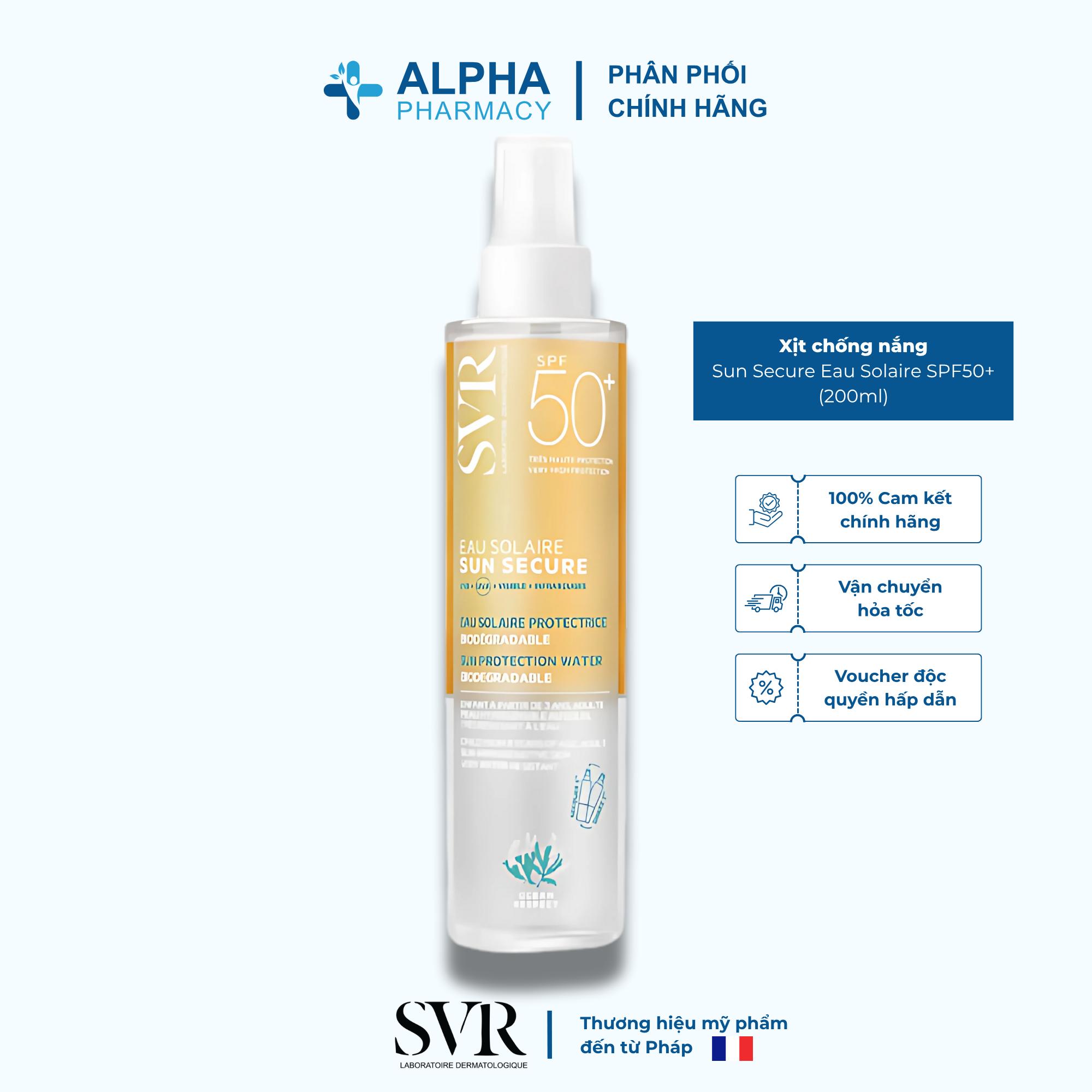 Xịt Chống Nắng SVR Sun Secure Eau Solaire SPF50+ Dạng Sương – 200ml