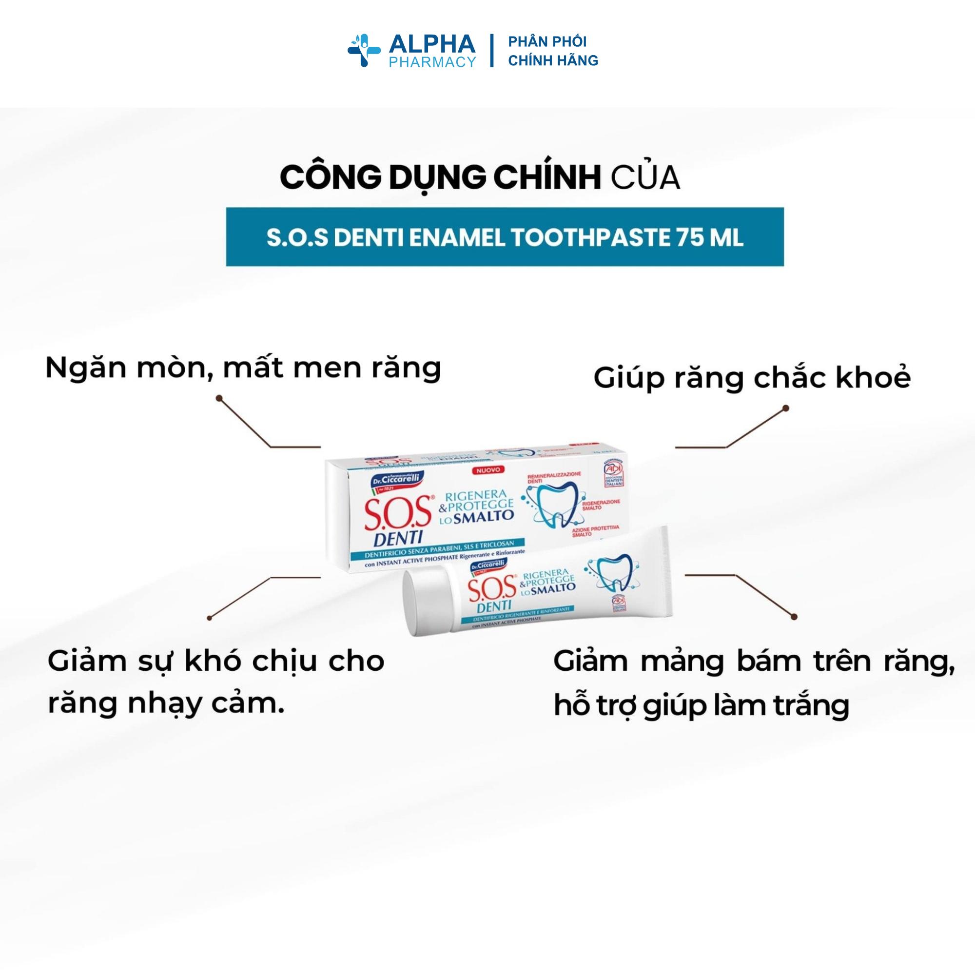 Kem Đánh Răng S.O.S Denti Enamel Phục Hồi Men Răng Ê Buốt – 75ml - Image 3