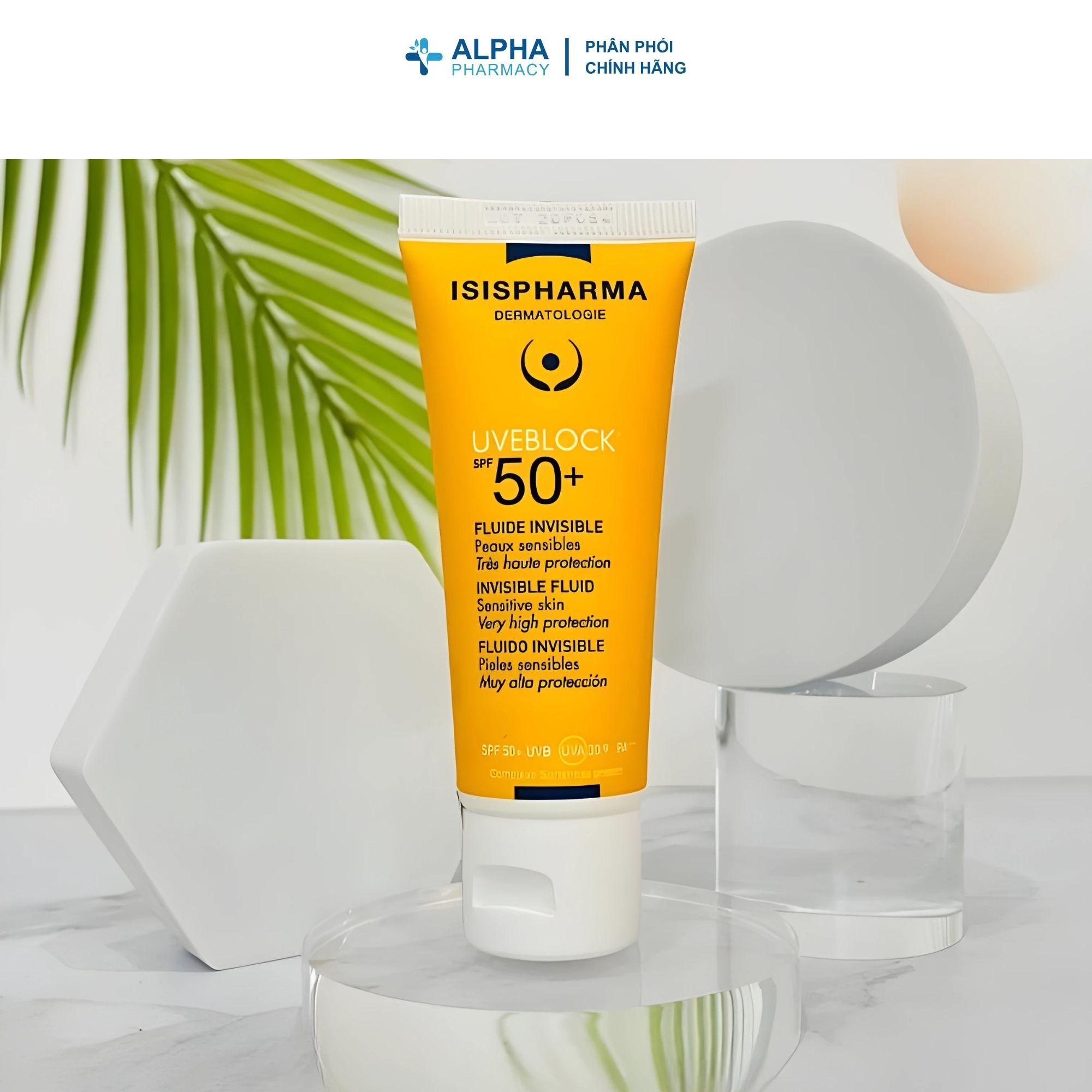Kem Chống Nắng Isis Pharma Uveblock Fluide SPF50+ Giảm Sạm Da, Ngăn Ngừa Nám, Lão Hóa – 40ml - Image 4