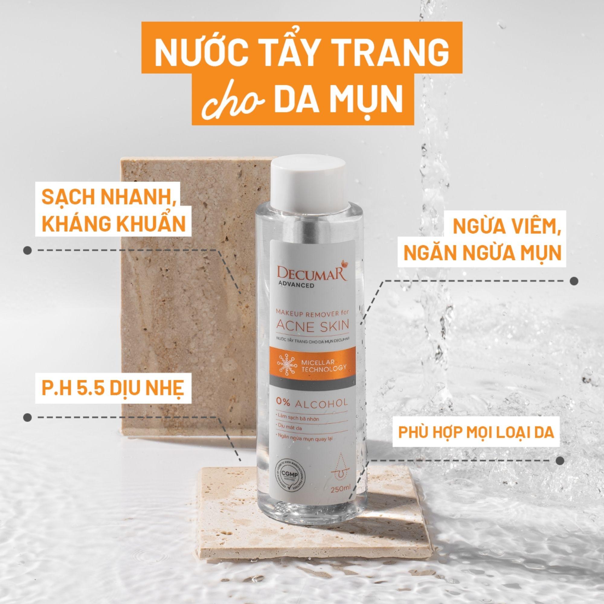Nước Tẩy Trang Decumar Advanced Làm Sạch Sâu, Giảm Bã Nhờn Cho Da Mụn – 150ml - Image 2