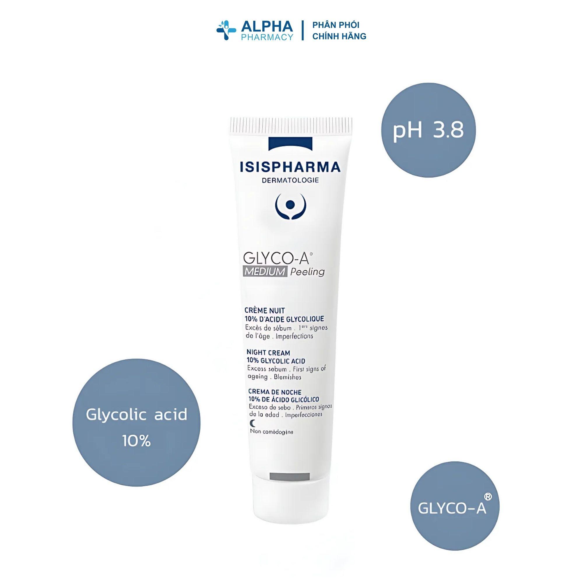 Tẩy Tế Bào Chết Isis Pharma Glyco-A Medium Peeling 10% Exfoliating Cream – 30ml - Image 3