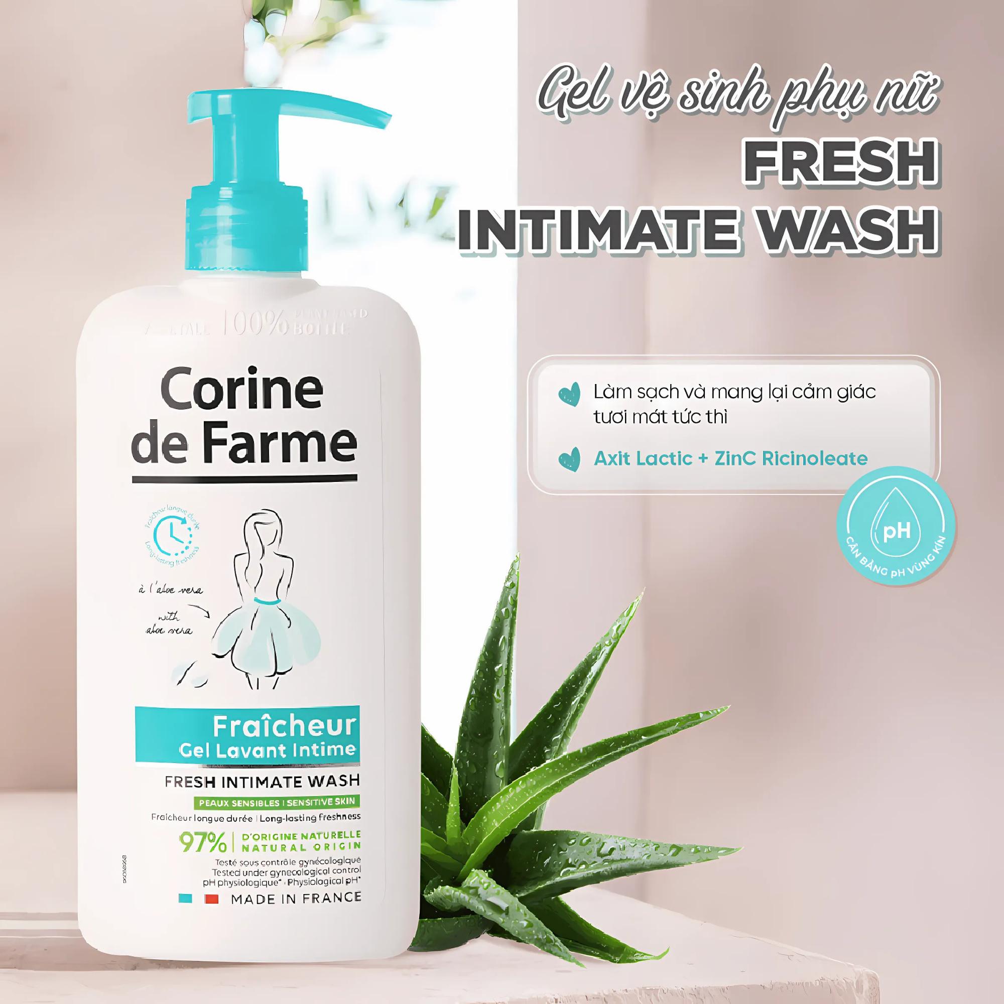 Dung Dịch Vệ Sinh Phụ Nữ Corine De Farme Fresh Intimate Wash Tươi Mát, Giảm Mùi – 250ml - Image 3