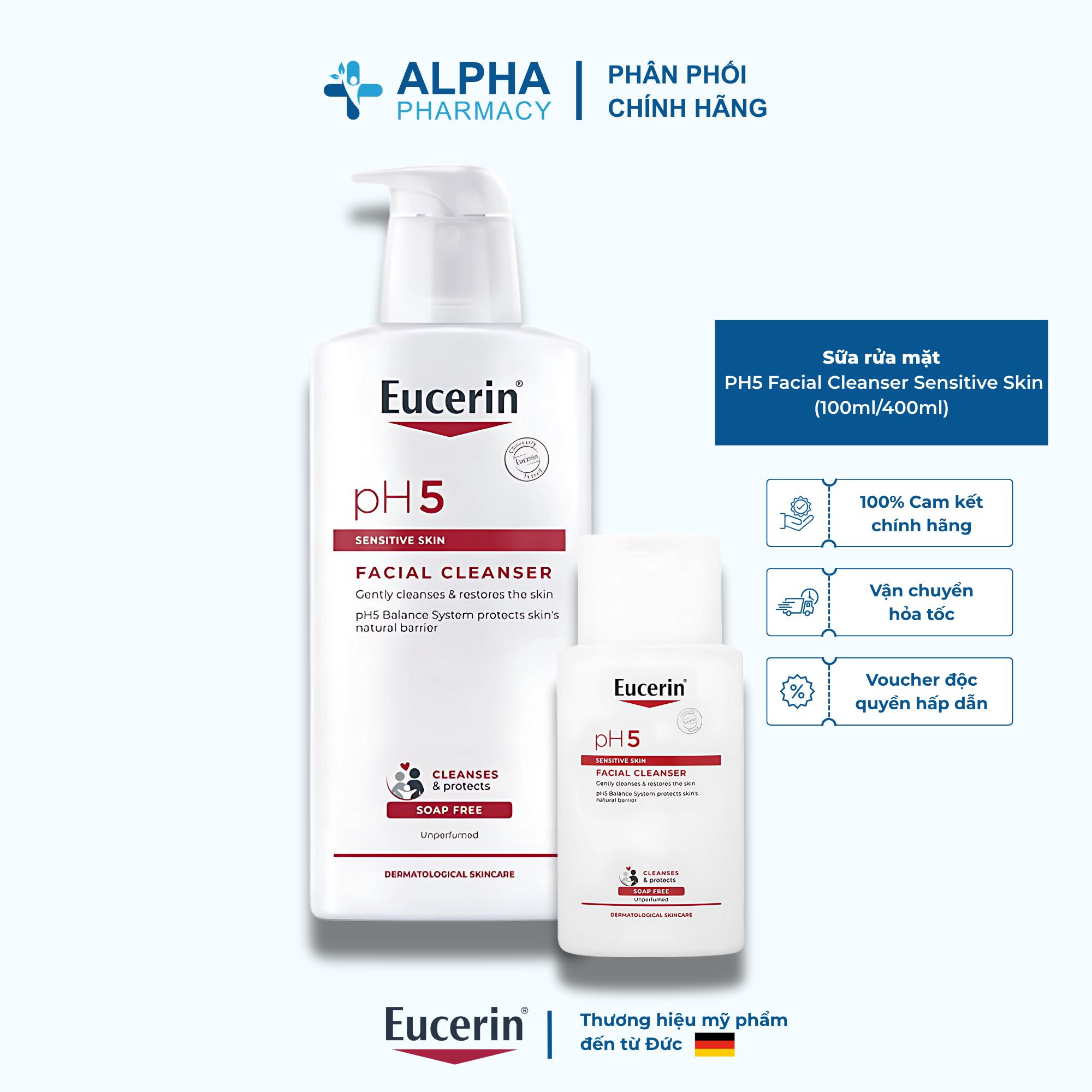 Sữa Rửa Mặt Eucerin PH5 Facial Cleanser Cho Da Nhạy Cảm - 100ml/400ml